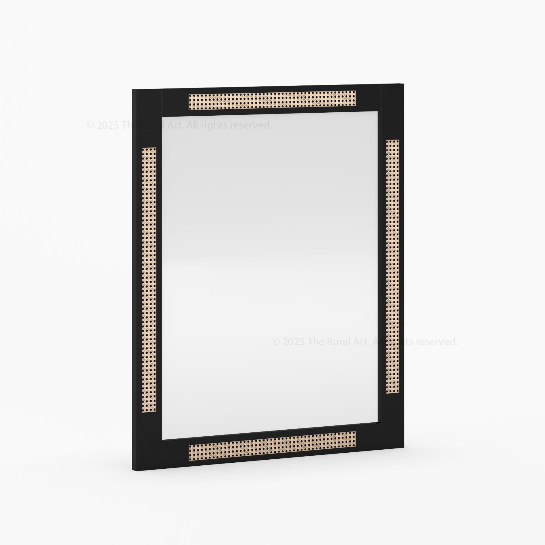 Hayward Handcrafted Solid Wood & Cane Wall Mirror