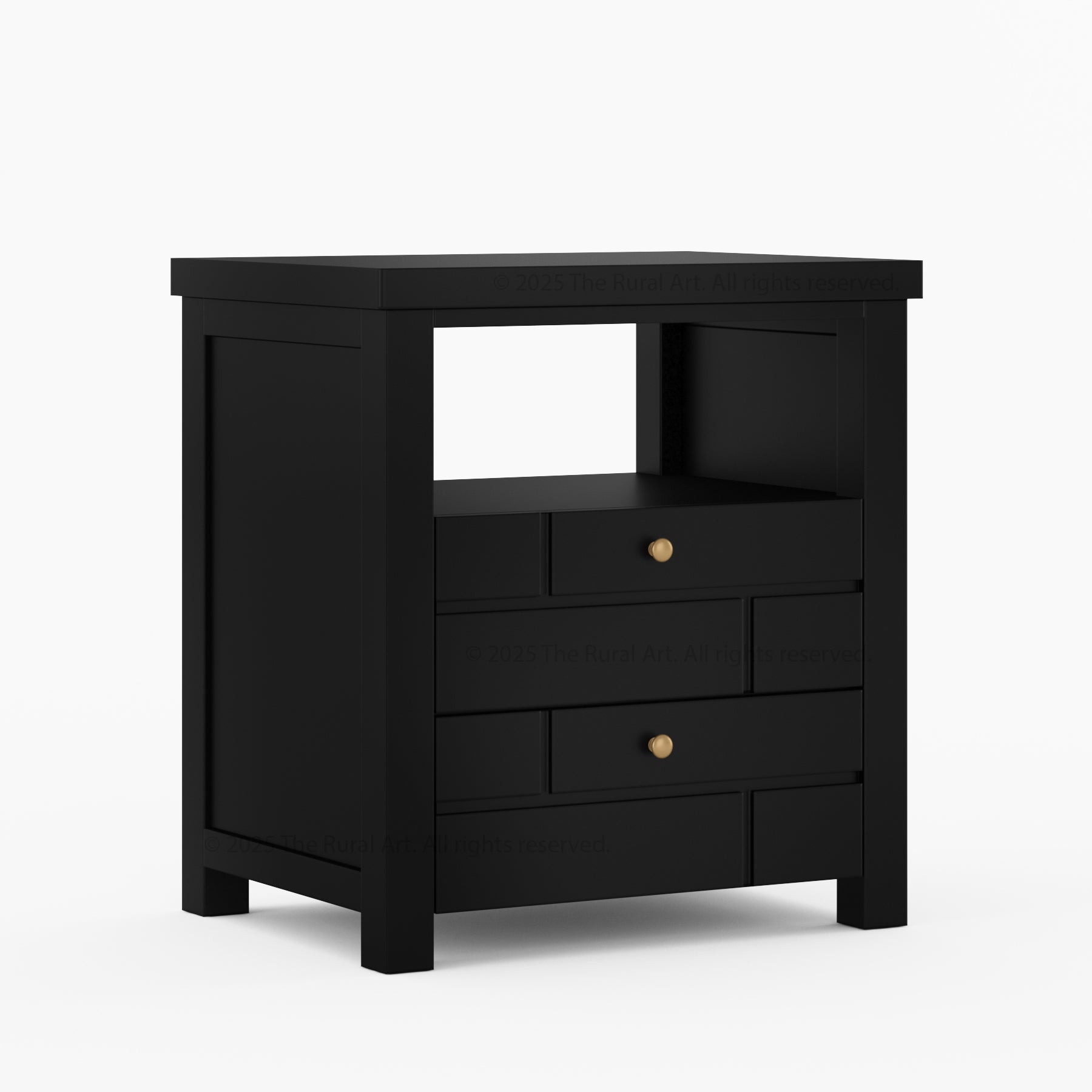Princeton Solid Wood Nightstand with Geometric Design