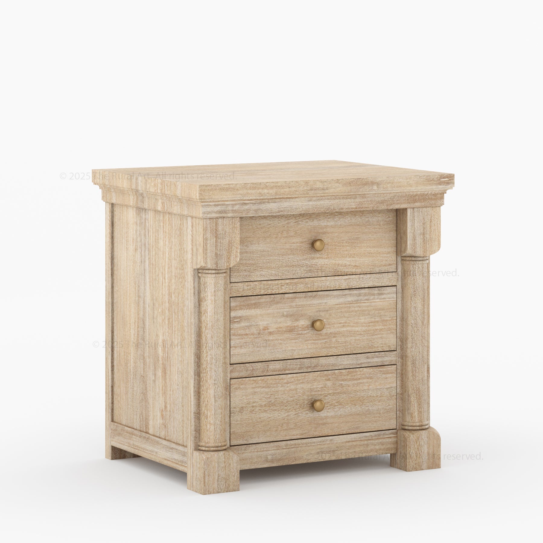 Verona Estate Solid Wood Nightstand With Three Drawers
