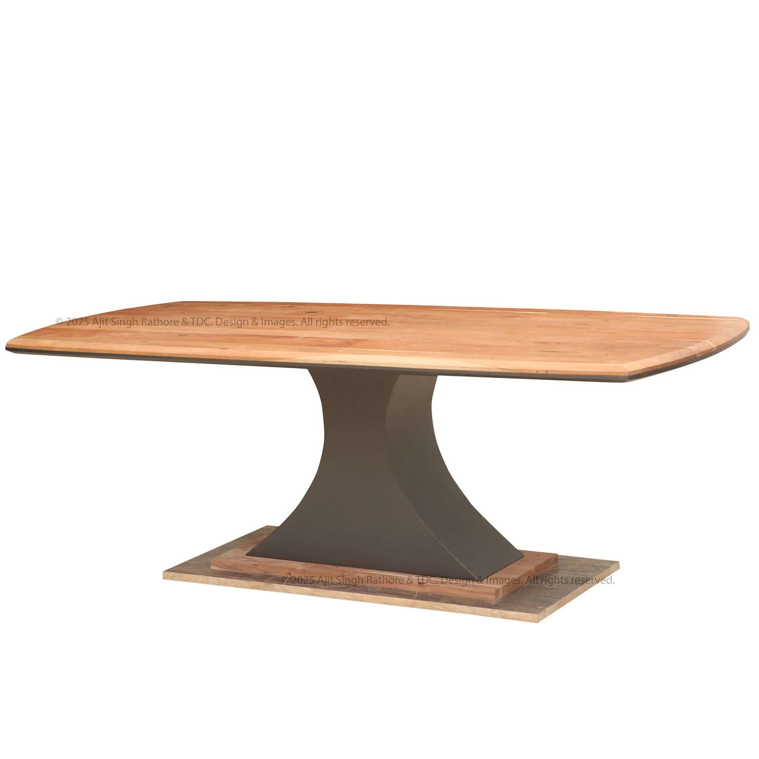 Southampton Modern Solid Wood Dining Table with Sculpted Base