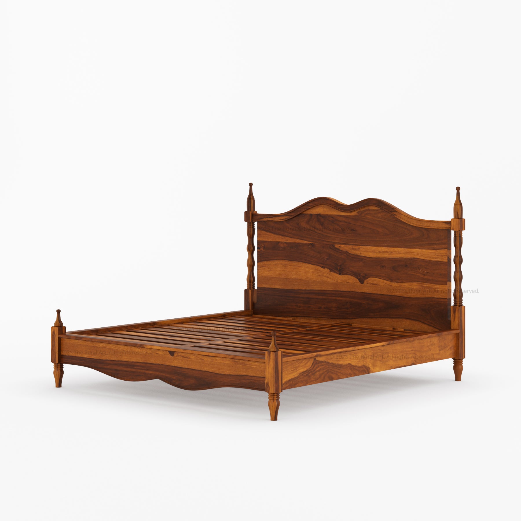 Jasper Handcrafted Solid Wood Bedroom Set with Turned Legs & Sculpted Profiles