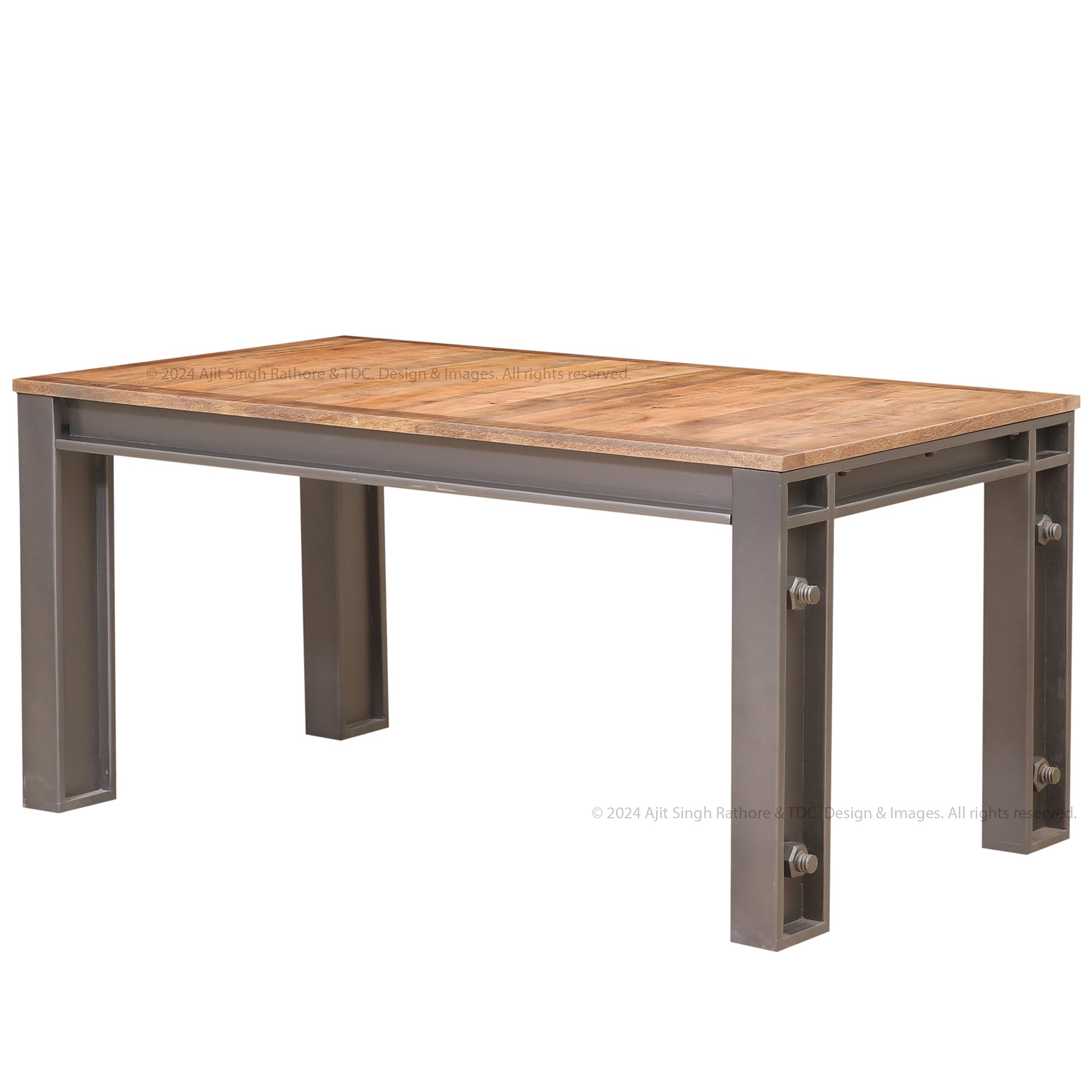 Montclair Rustic Industrial Solid Wood Dining Table