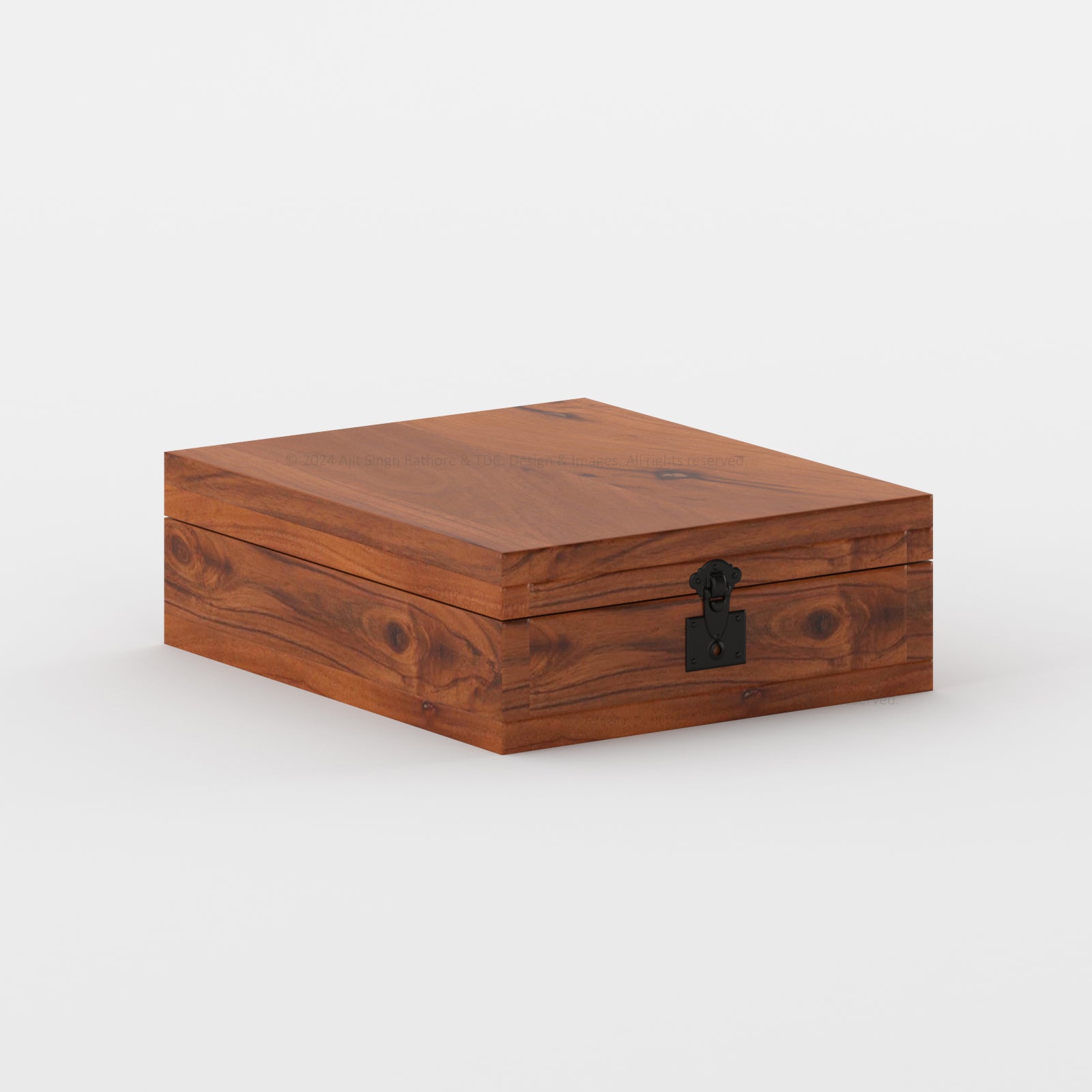 Heritage Solid Wood Wine & Glass Storage Box
