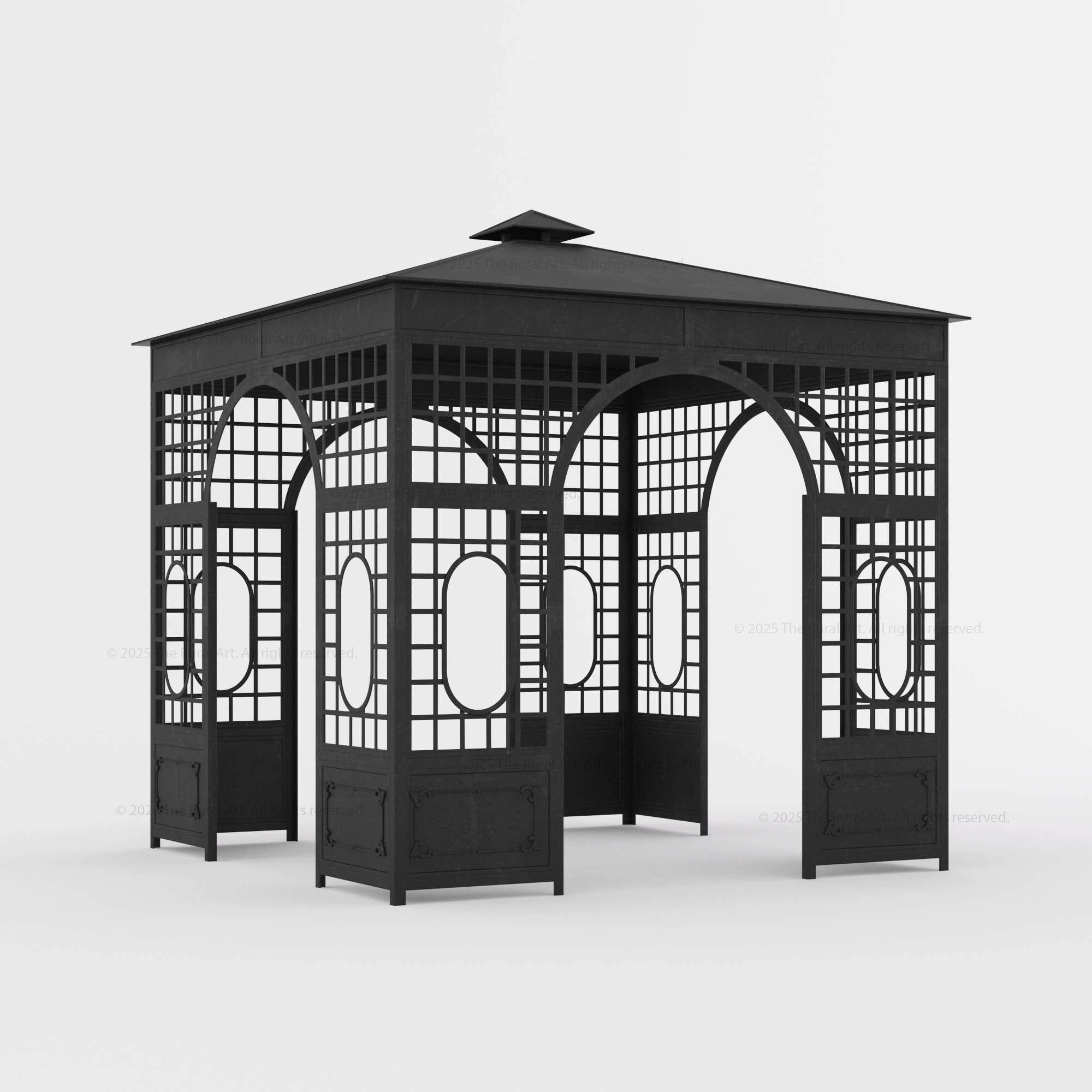 Old Estate Wrought Iron Garden Gazebo – Timeless Architectural Elegance