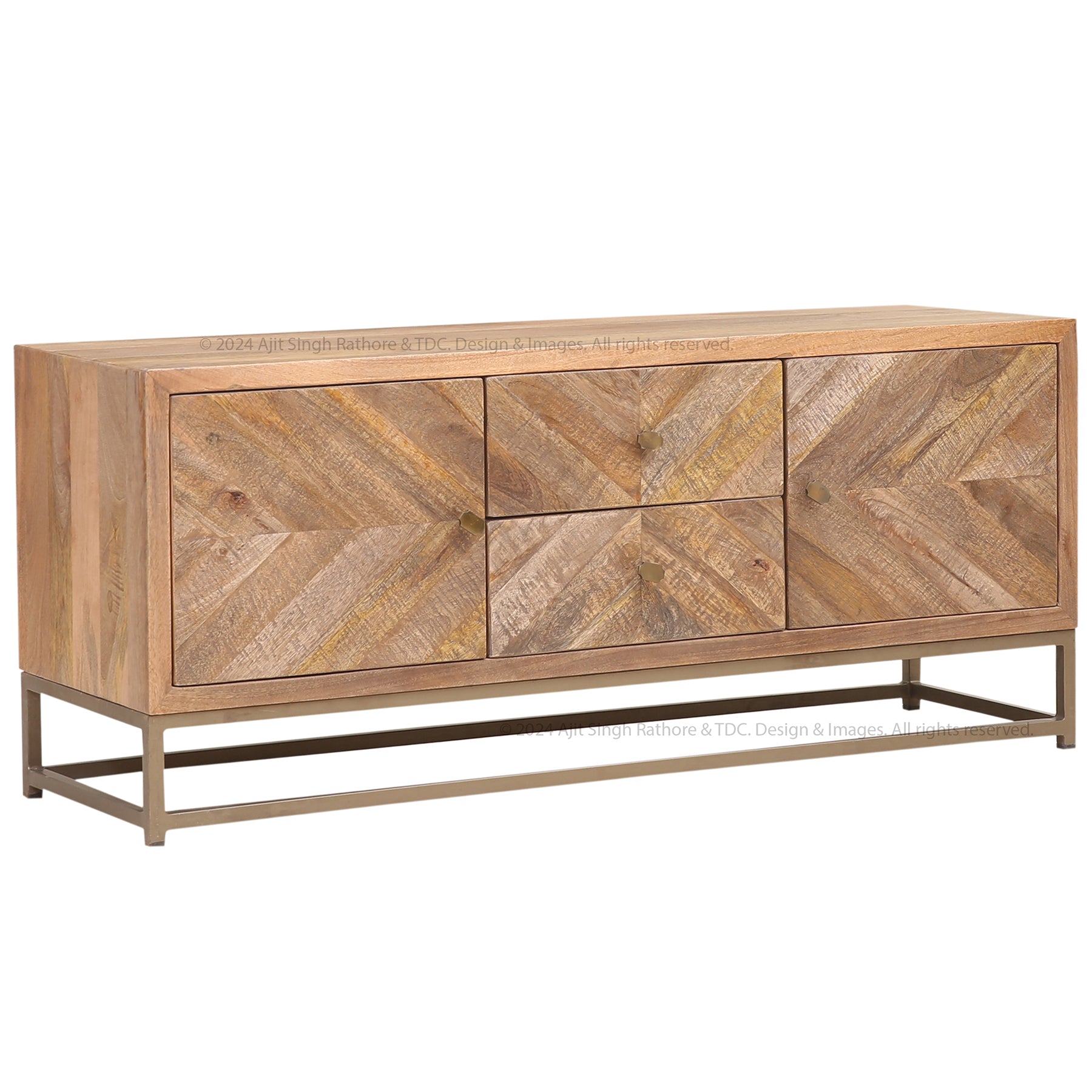 Albany Rustic Solid Wood TV Media Console