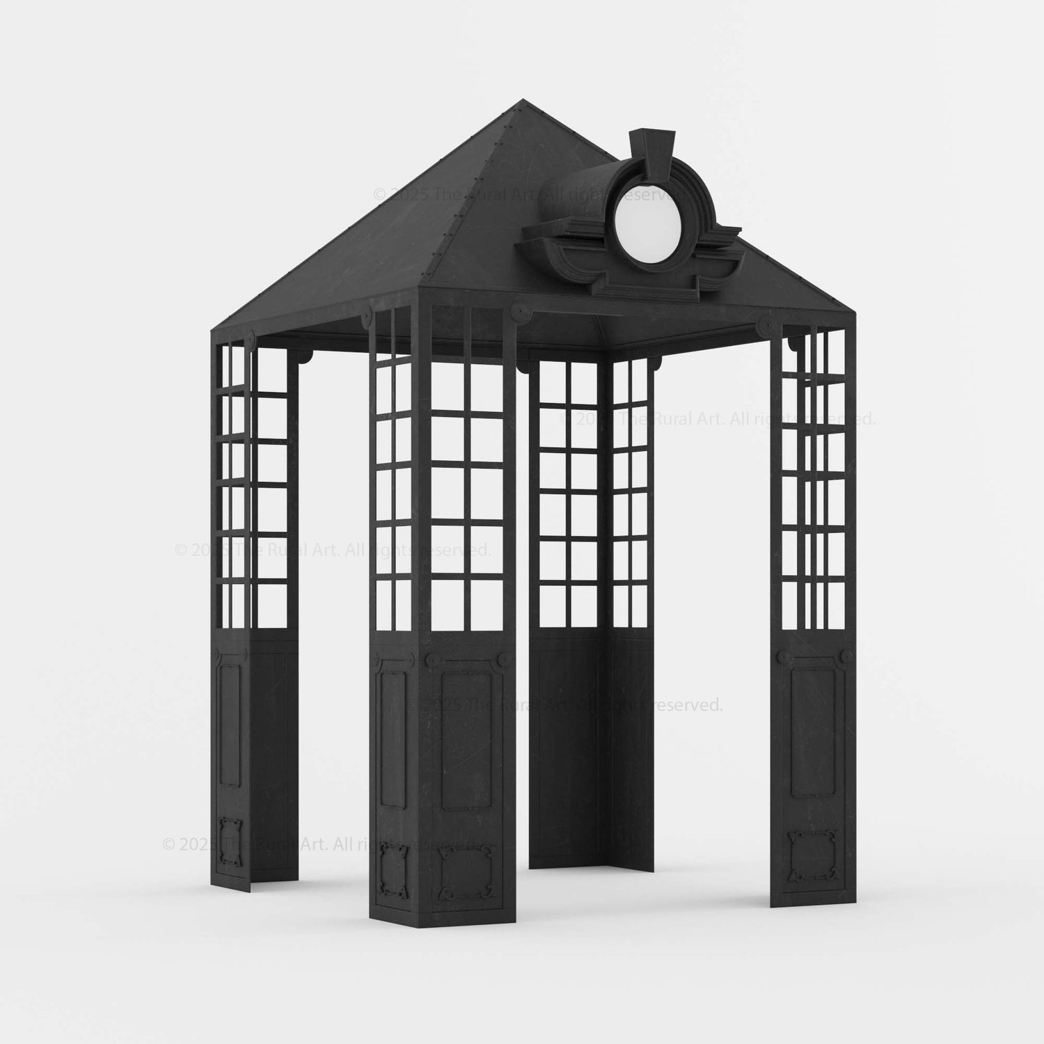 Grand Manor Wrought Iron Gazebo – Architectural Elegance with Pitched Roof
