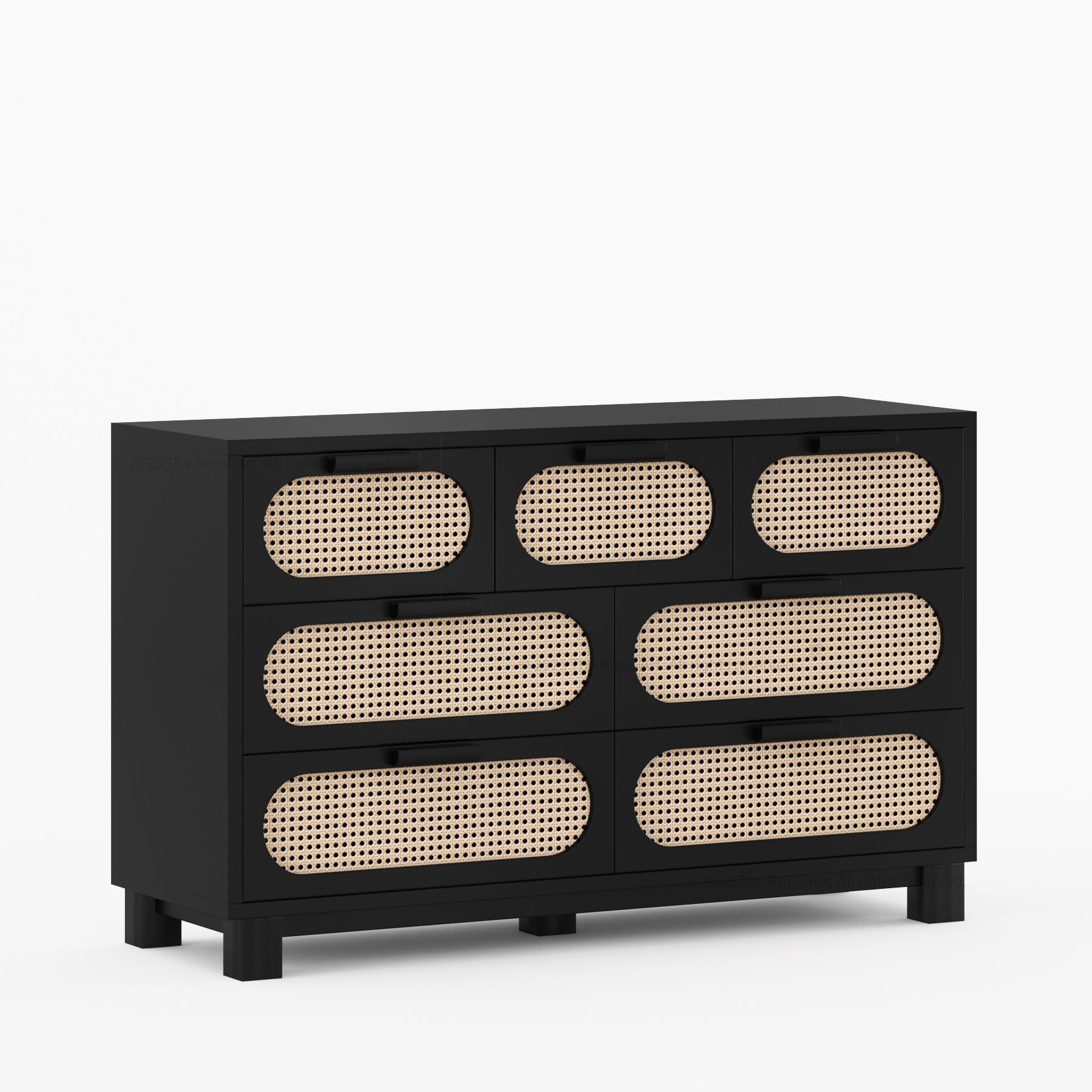 Davis Solid Wood Dresser with Woven Cane Details