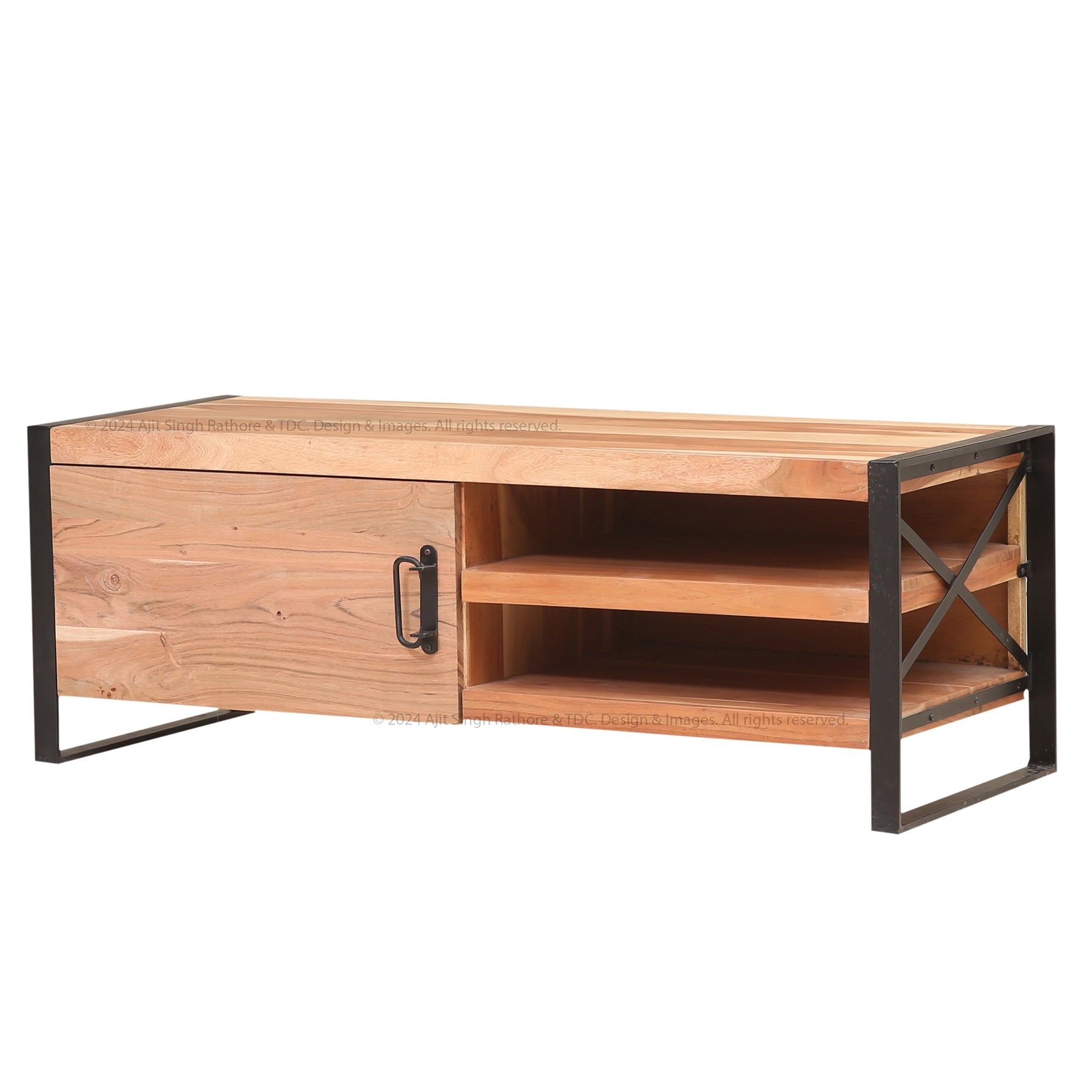 North Ogdensburg - Industrial Solid Wood TV Console