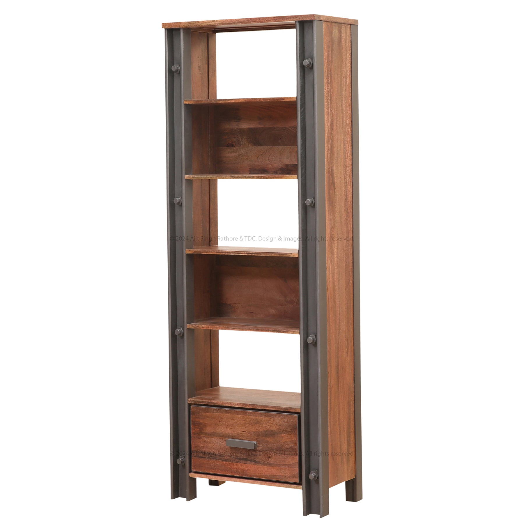 Montclair Solid Wood Industrial Charm Bookshelf