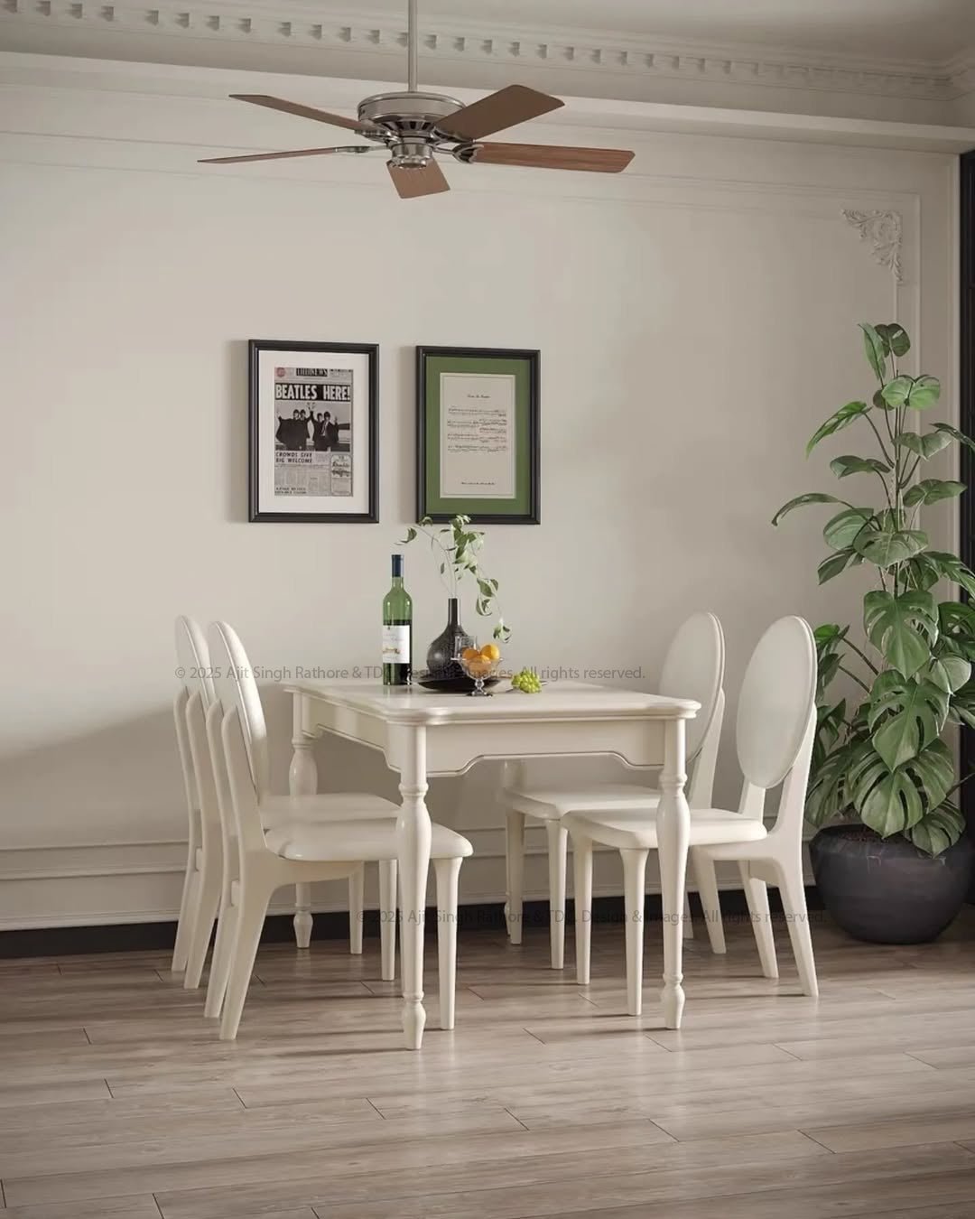 Demopolis Elegant Solid Wood Dining Table & Chair Set