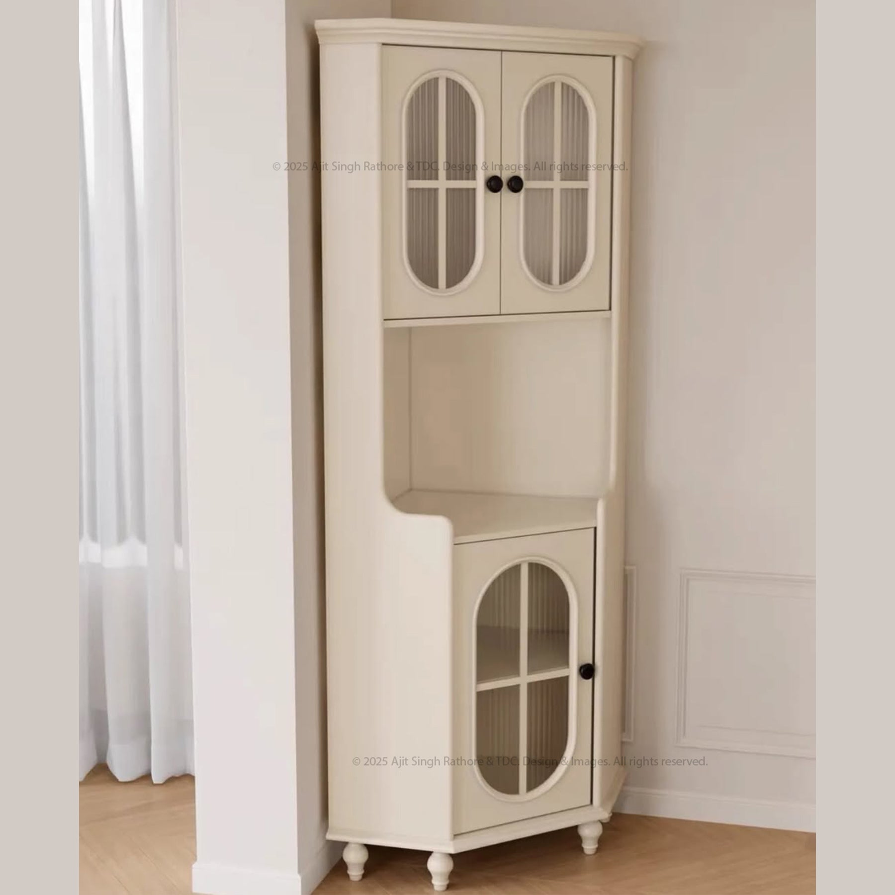 Dothan Classic Corner Display Cabinet Bookcase