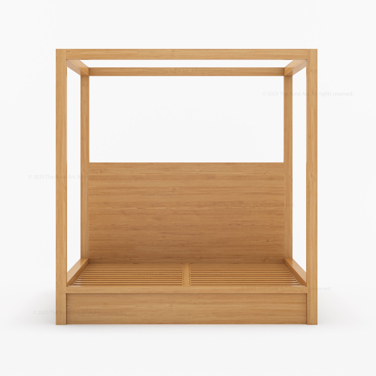 Orlando Solid Wood Canopy Platform Bed with Tall Headboard