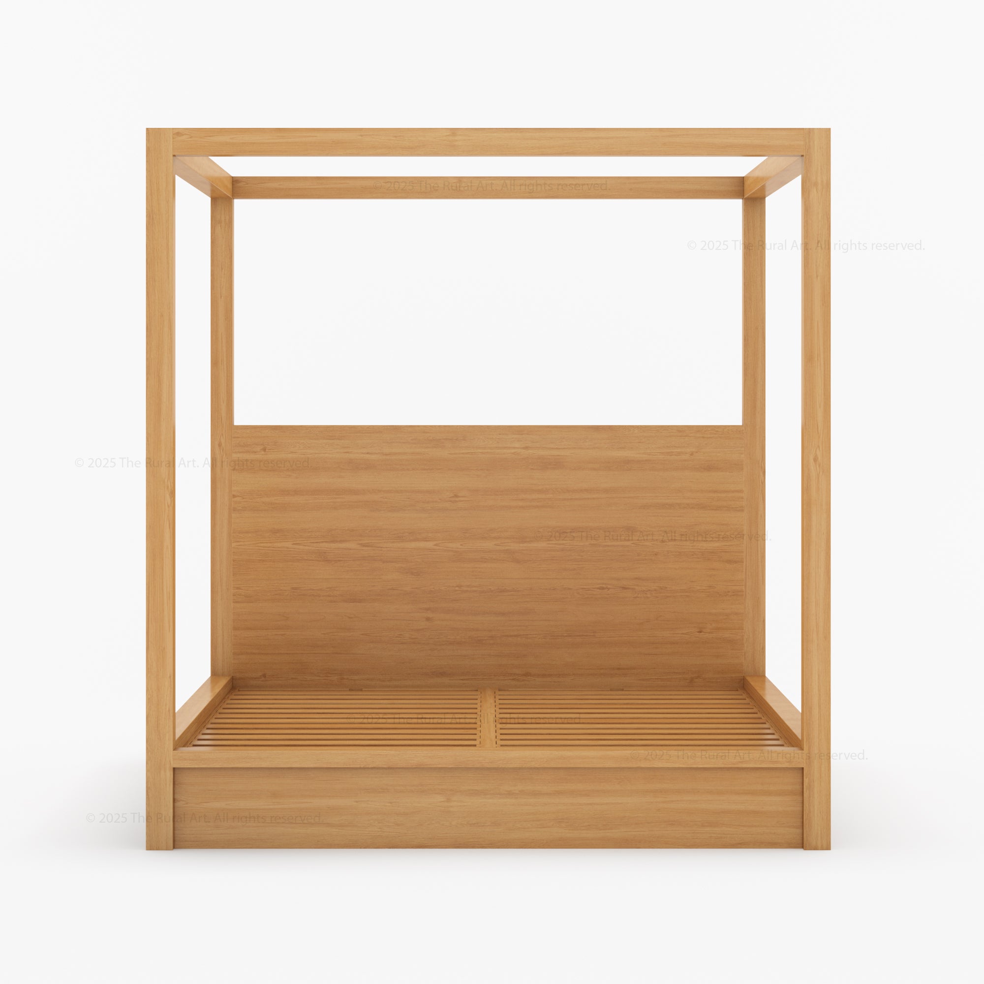 Orlando Solid Wood Canopy Platform Bedroom Set With Dresser, Nightstand, Bedside Bench & Mirror