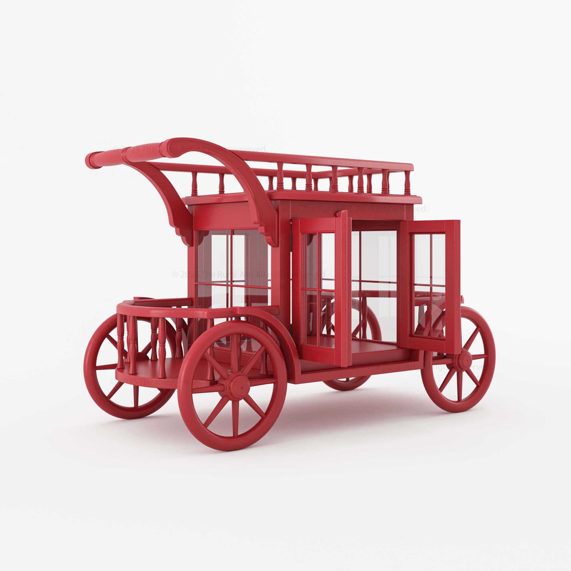 Scarlet Carriage Bar Cart – Premium One-of-a-Kind Serving & Coffee Trolley