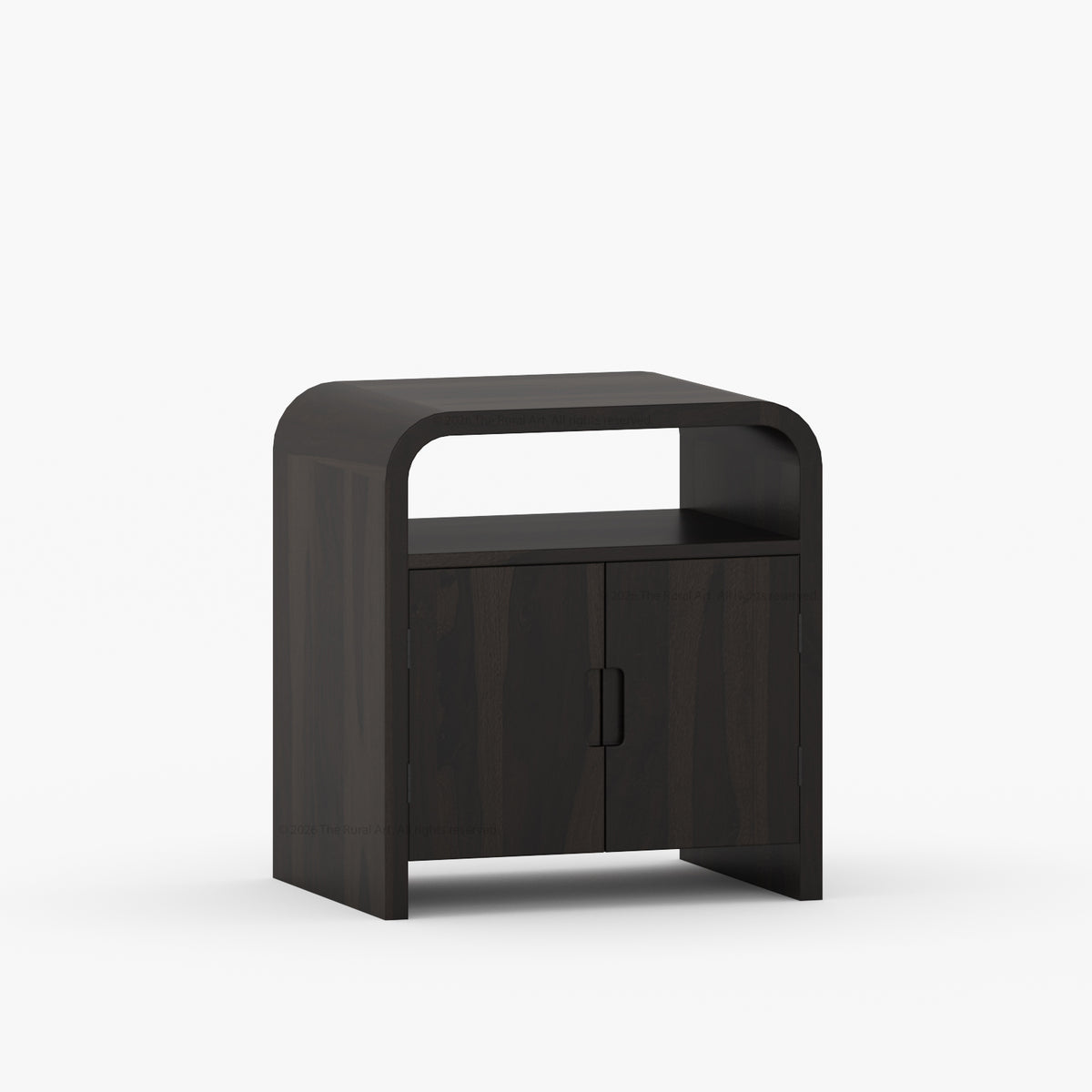 Chico Modern Solid Wood Two-Door Nightstand with Open Shelf