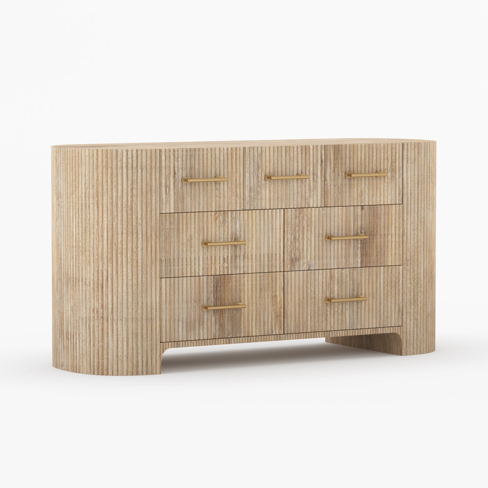 Bartow Fluted Solid Wood Dresser – 5, 6, 7 & 9 Drawer Storage Chest