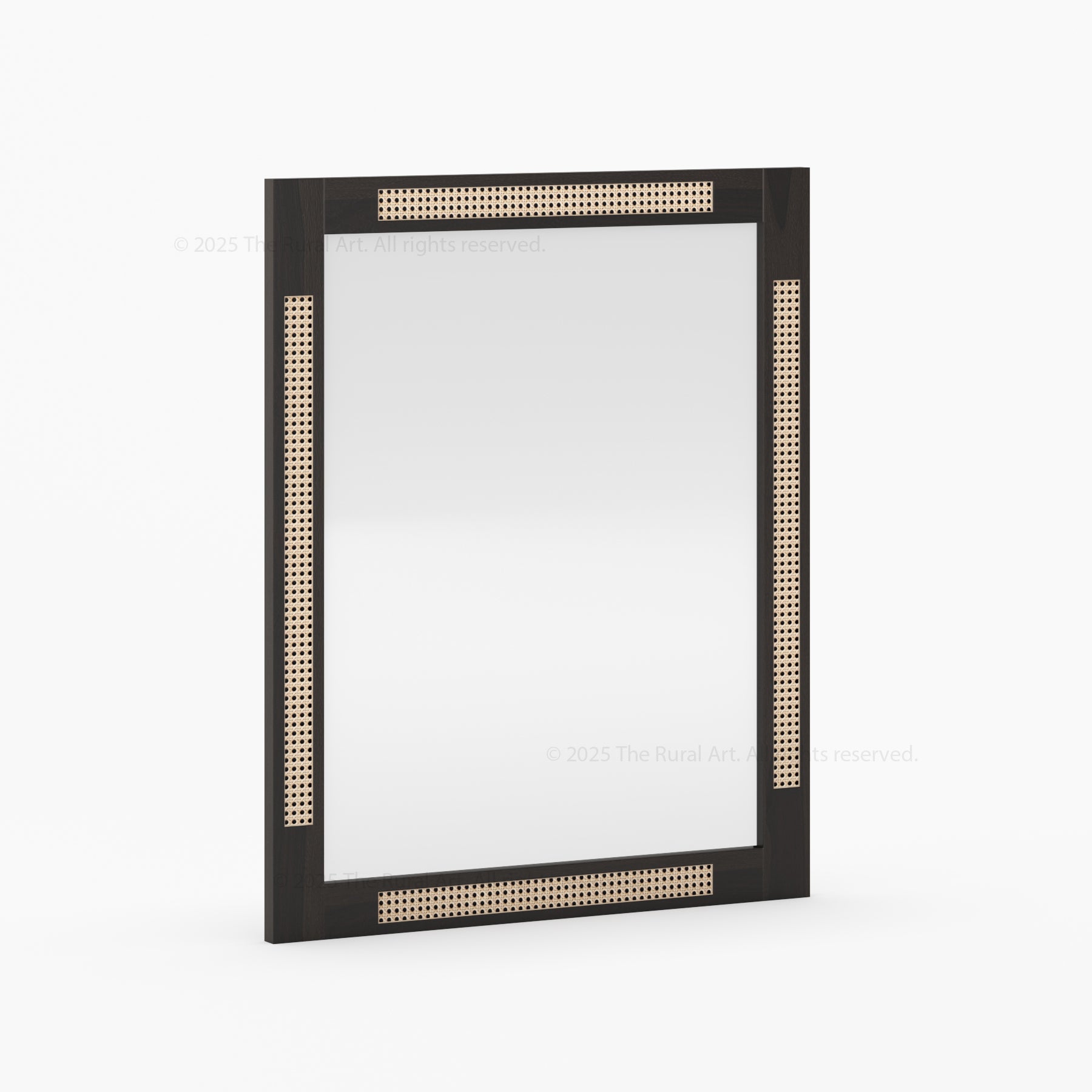 Hayward Handcrafted Solid Wood & Cane Wall Mirror