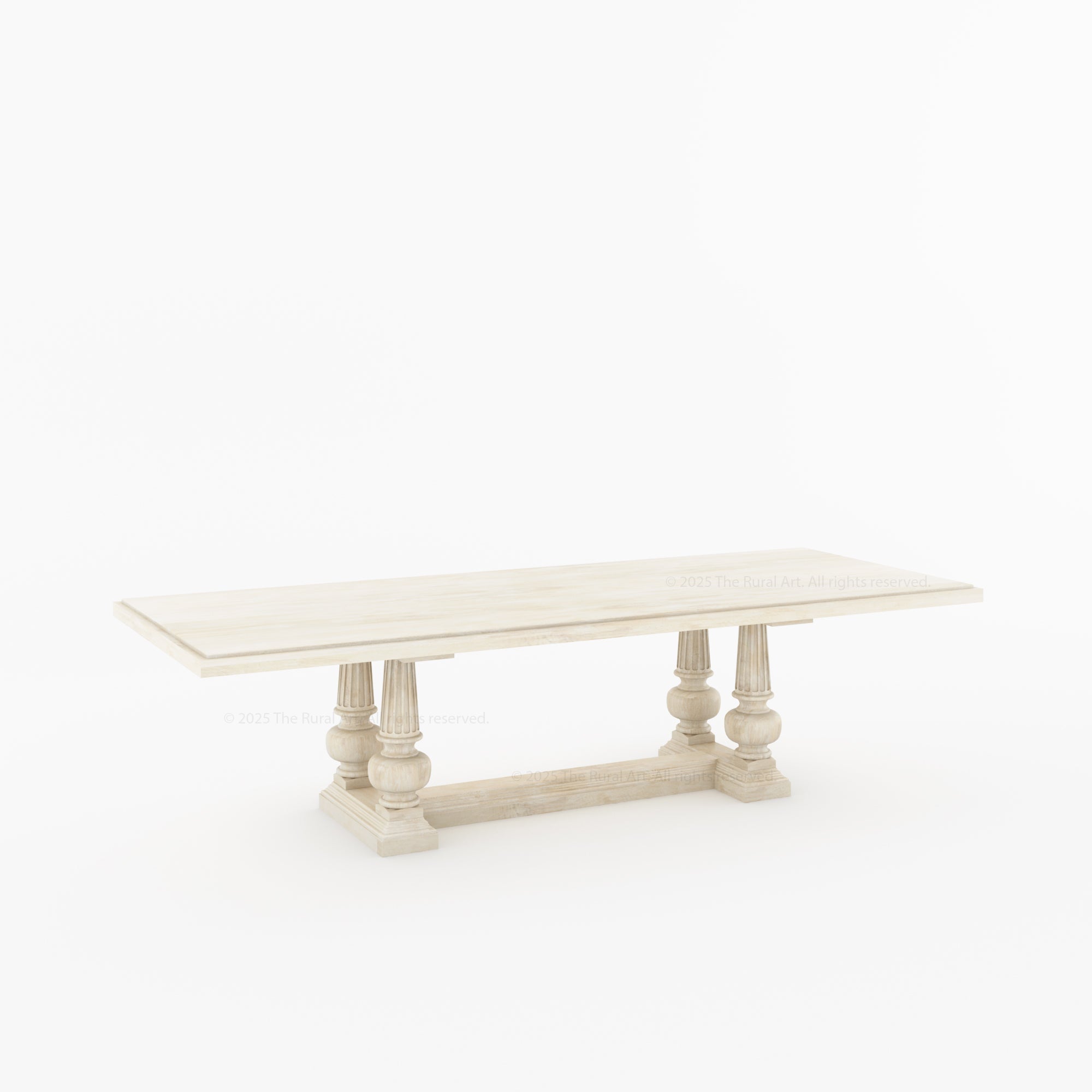 San Pedro Solid Wood Double Pedestal Dining Table – Rustic Grandeur Reimagined