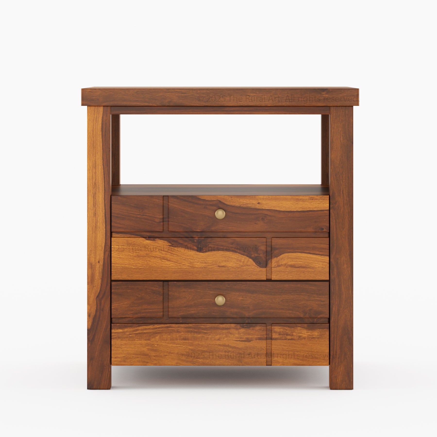 Princeton Solid Wood Nightstand with Geometric Design