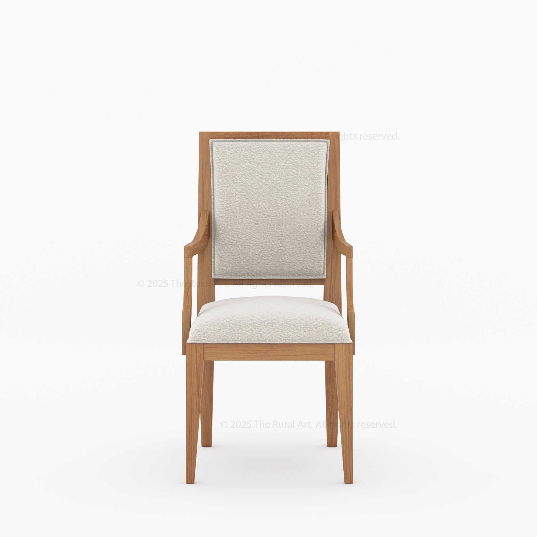 Miami Solid Wood Dining Armchair with Upholstered Seat & Back
