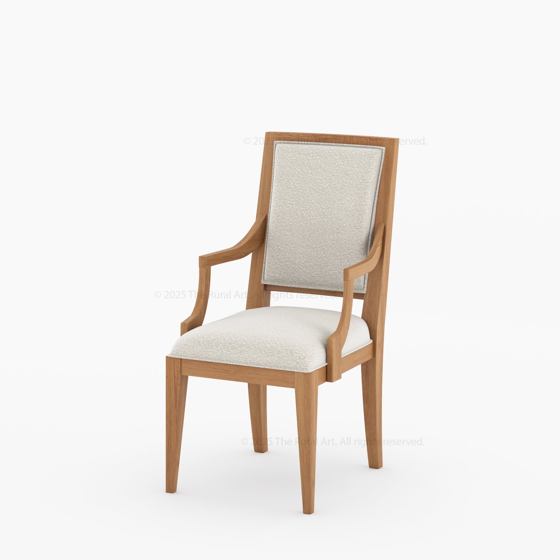 Miami Solid Wood Dining Armchair with Upholstered Seat & Back