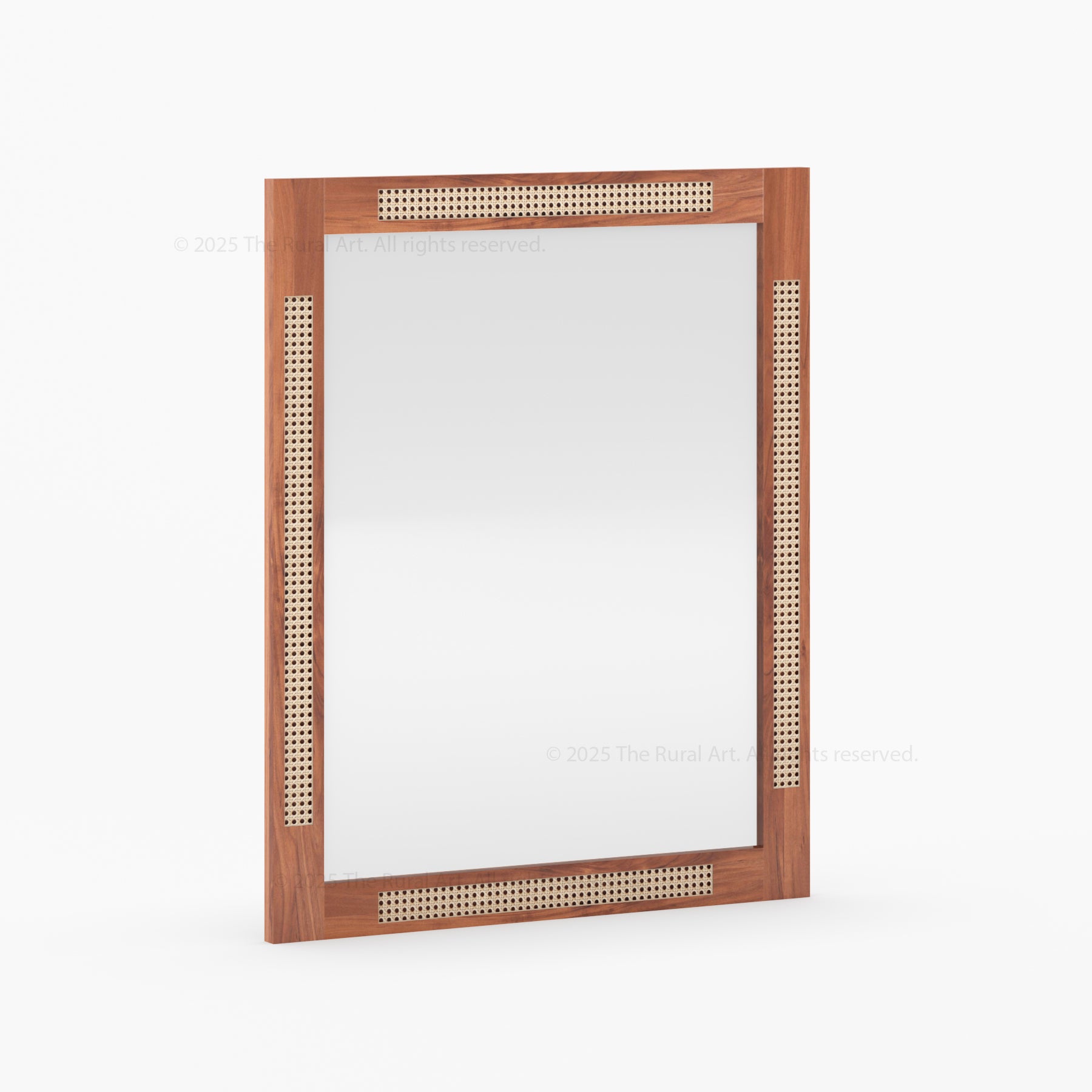 Hayward Handcrafted Solid Wood & Cane Wall Mirror