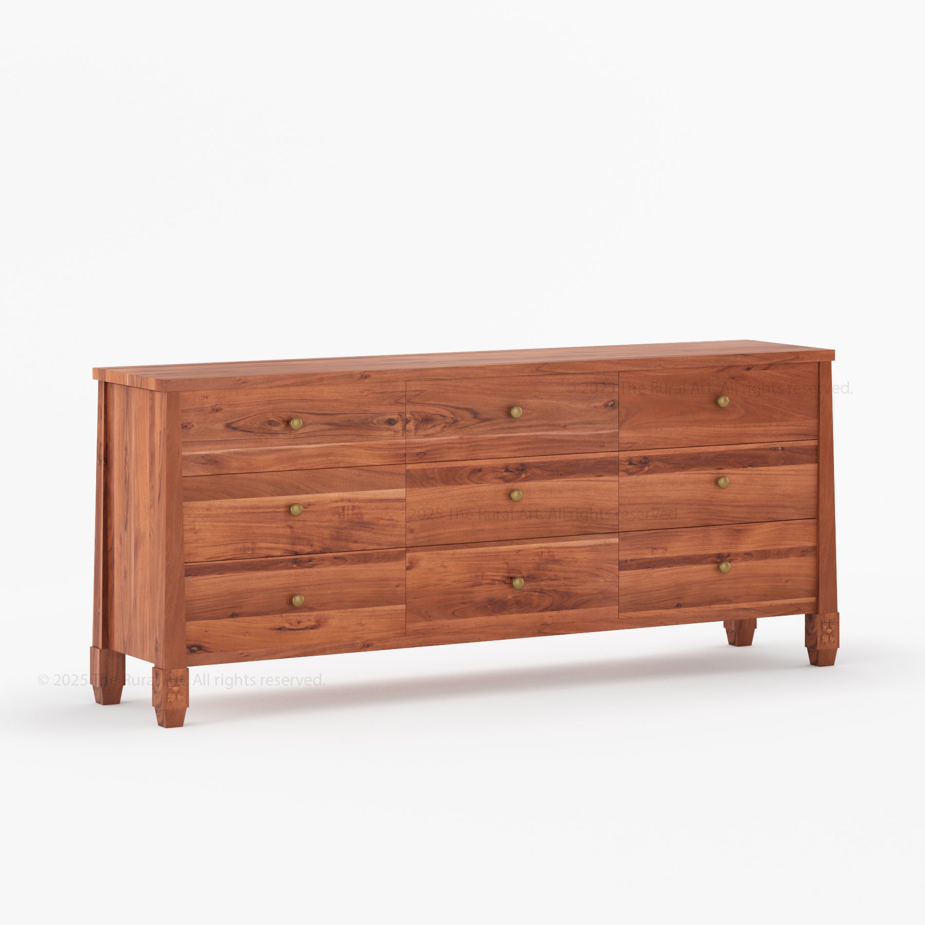 Dothan Solid Wood Dresser with Carved Floral Legs