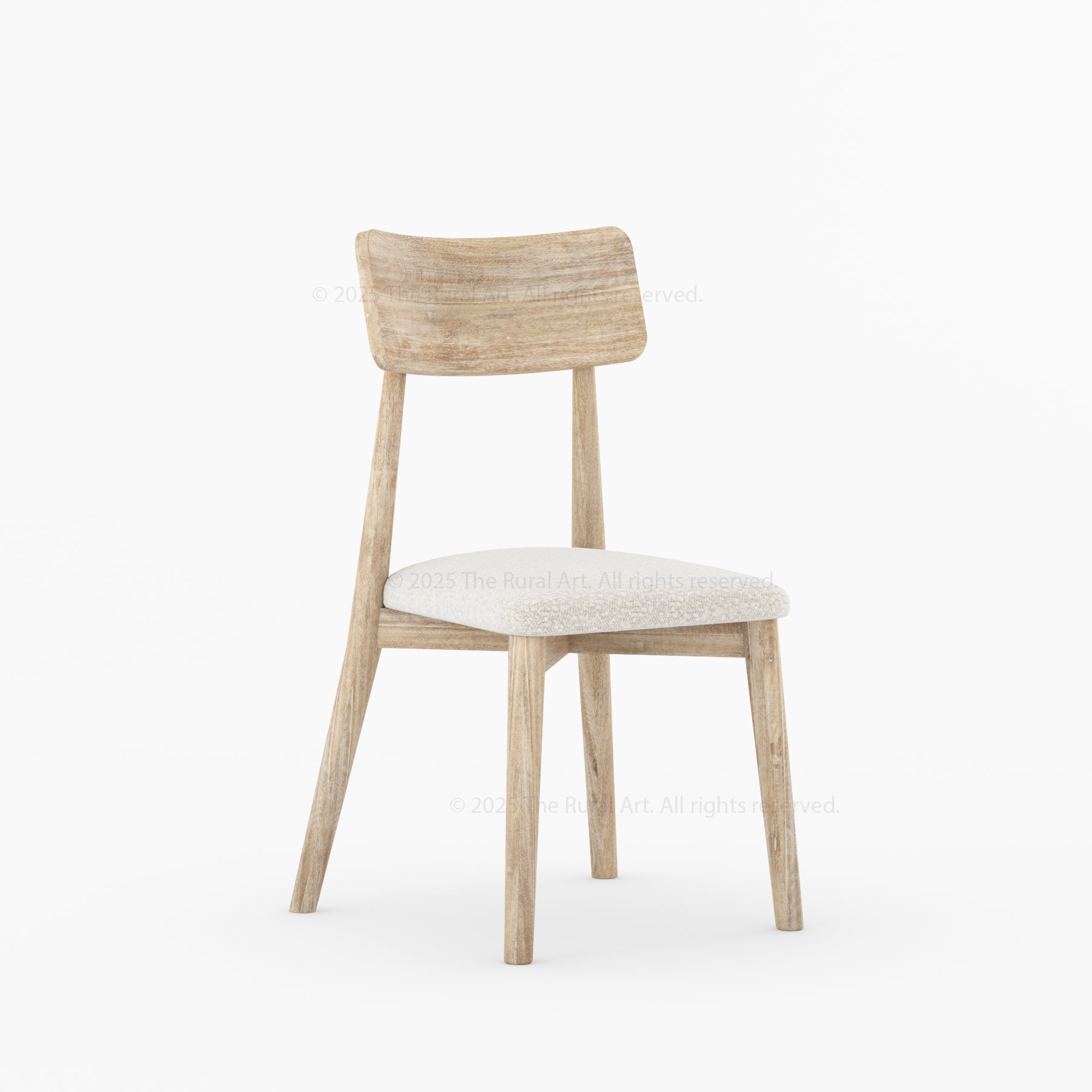 Blytheville Dining Chair – Solid Wood Frame with Bouclé Upholstered Cushion