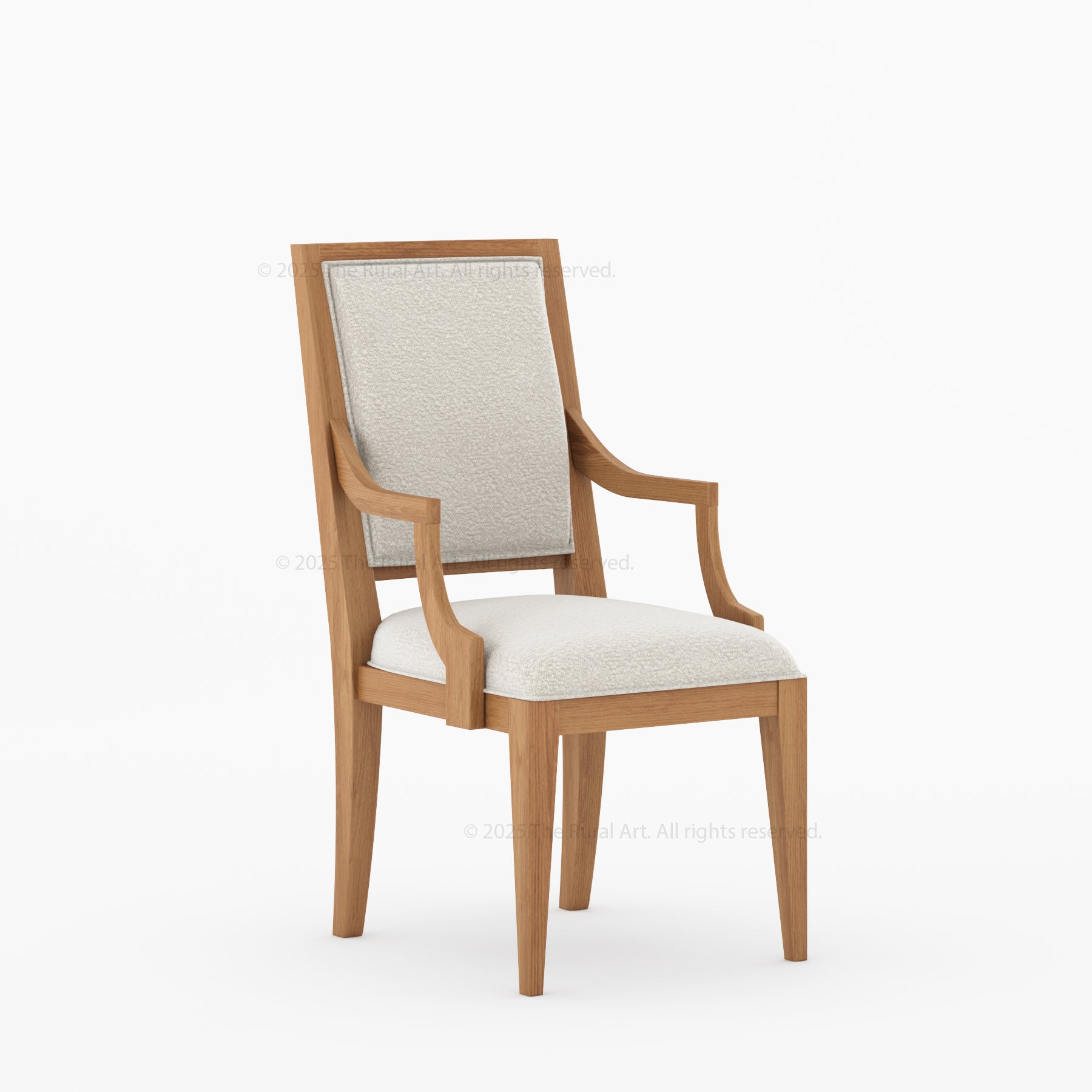 Miami Solid Wood Dining Armchair with Upholstered Seat & Back