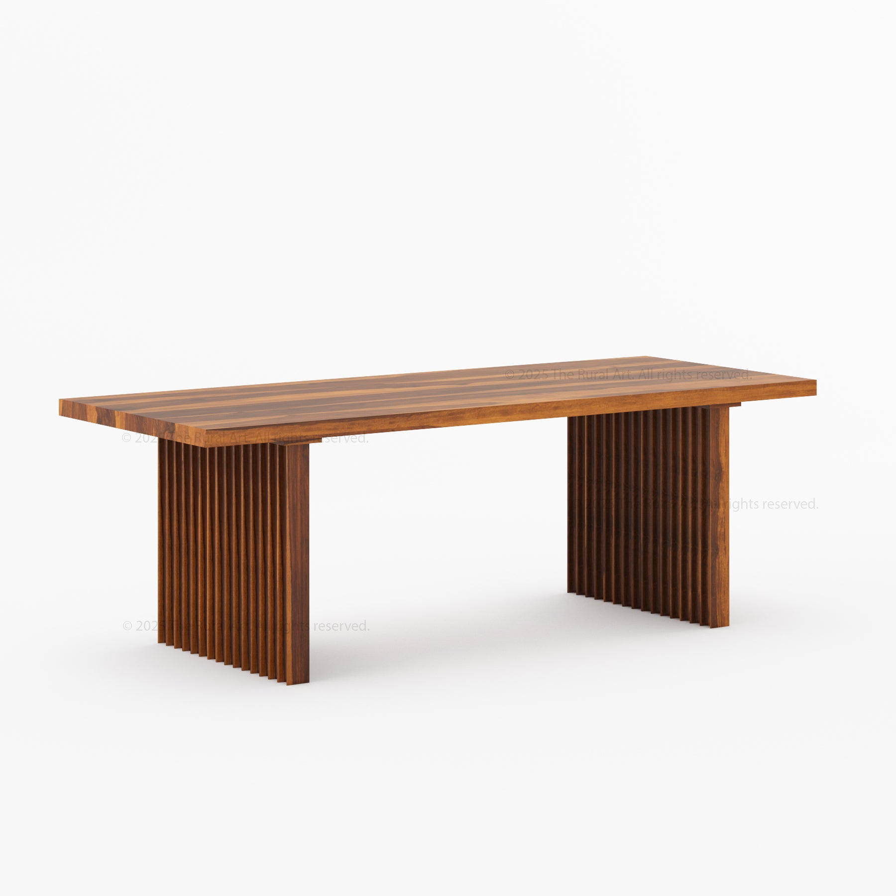 Montecito Noir Dining Table Solid Wood with Fluted Pedestal Legs