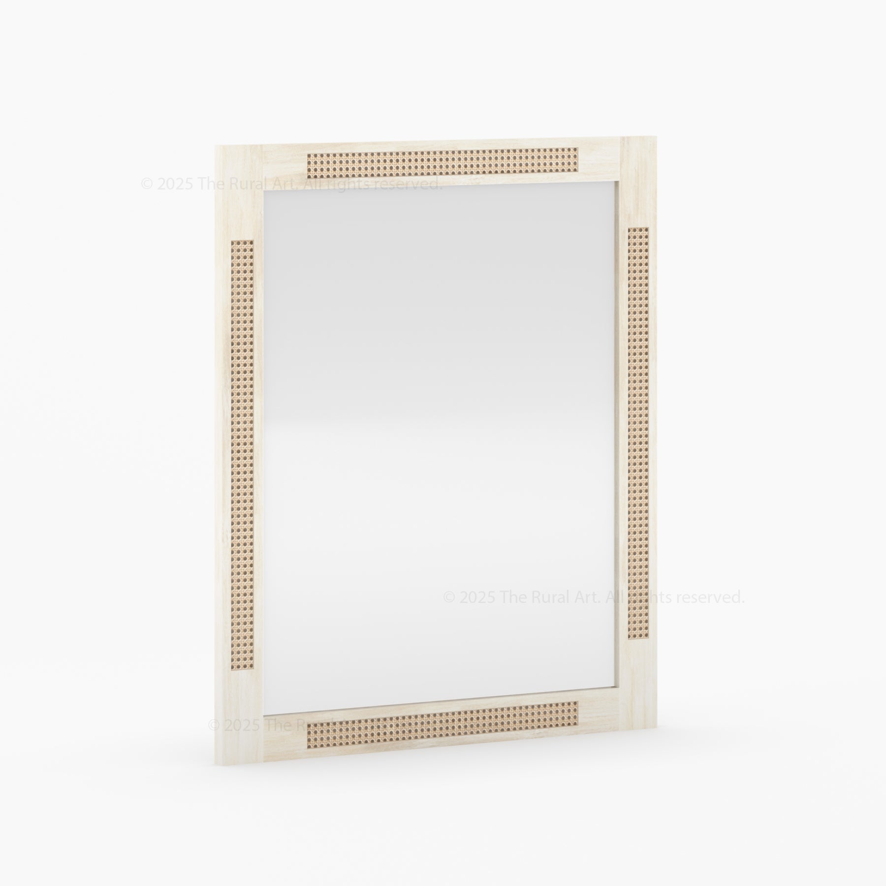 Hayward Handcrafted Solid Wood & Cane Wall Mirror