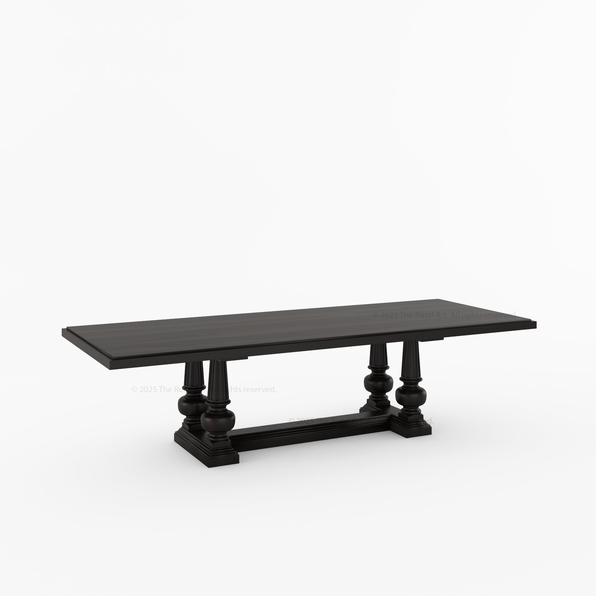 San Pedro Solid Wood Double Pedestal Dining Table – Rustic Grandeur Reimagined