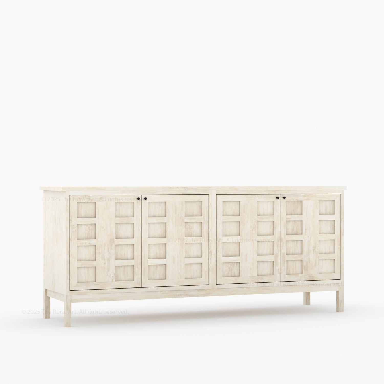 Manhattan Solid Wood Sideboard with Grid Panel Detailing