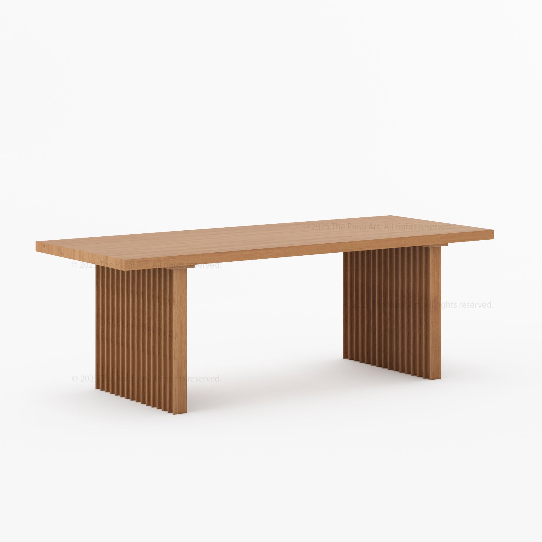 Montecito Noir Dining Table Solid Wood with Fluted Pedestal Legs