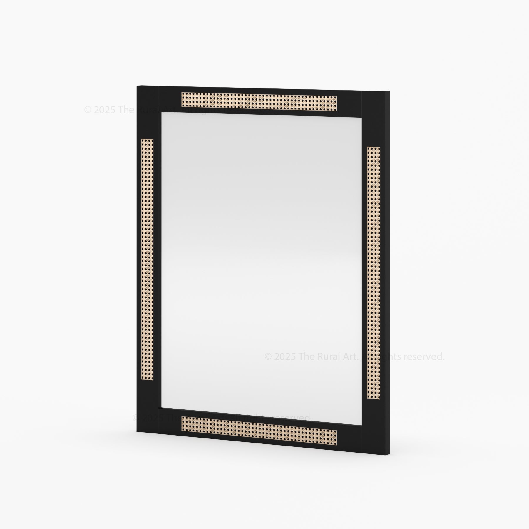 Hayward Handcrafted Solid Wood & Cane Wall Mirror