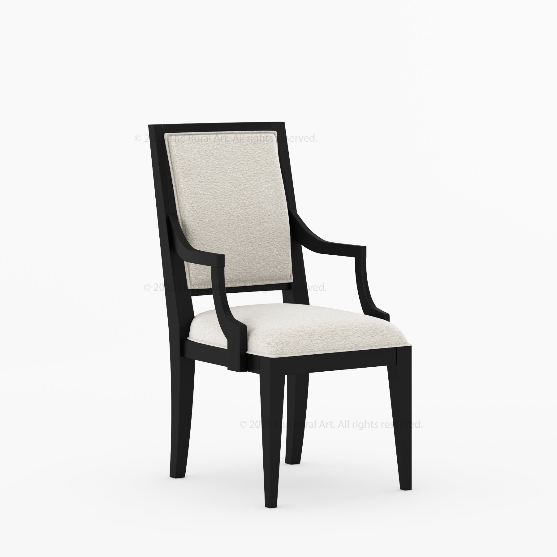 Miami Solid Wood Dining Armchair with Upholstered Seat & Back