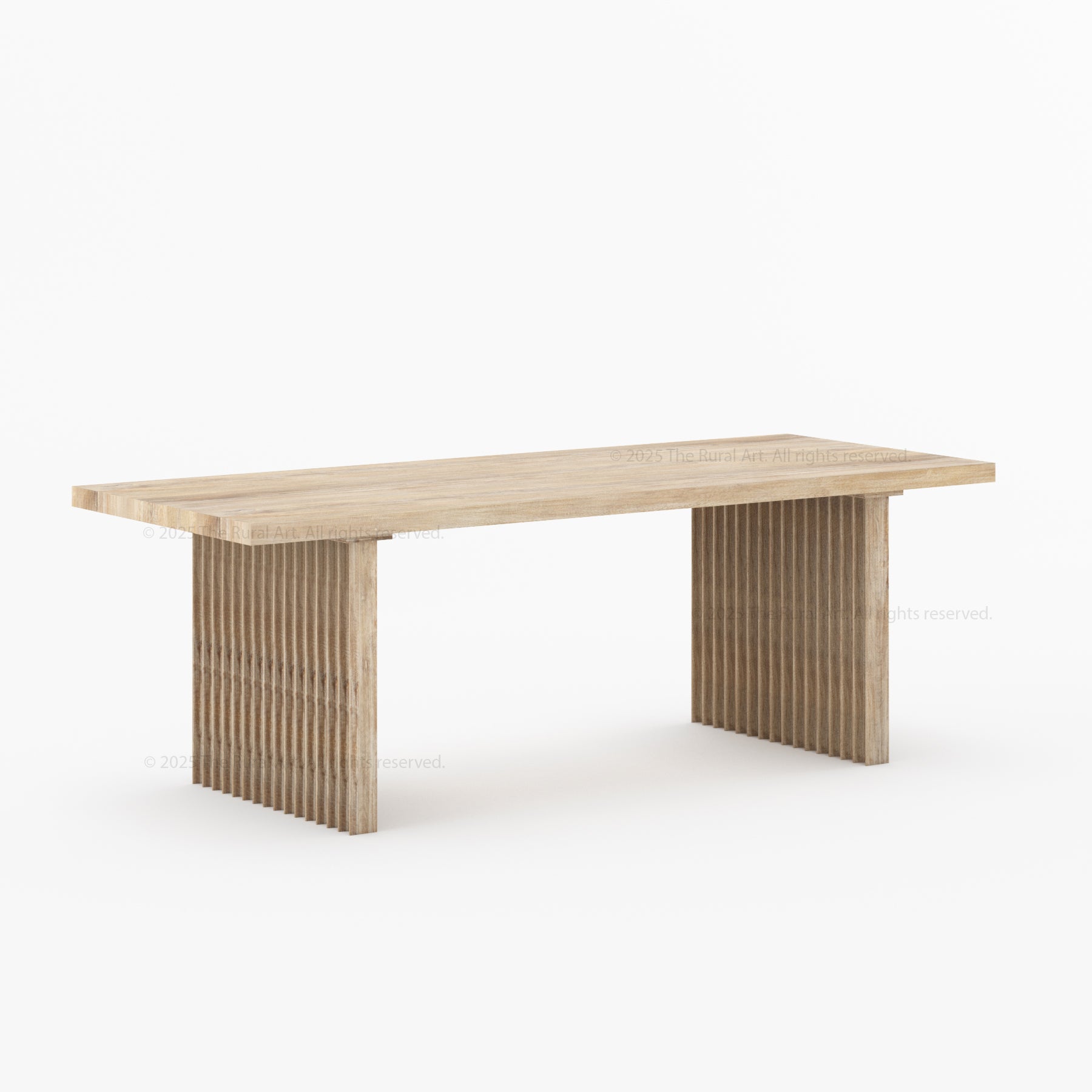 Montecito Noir Dining Table Solid Wood with Fluted Pedestal Legs