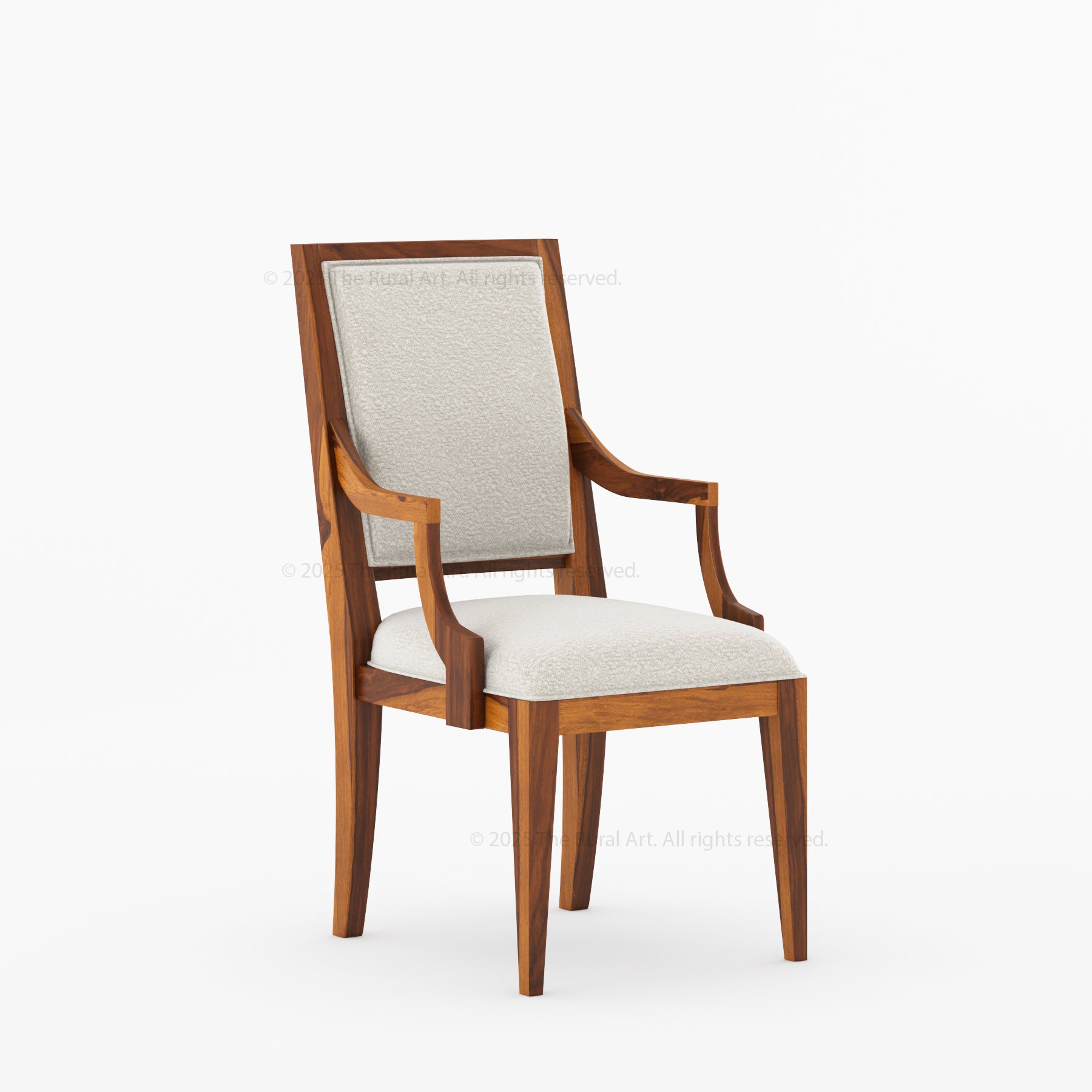 Miami Solid Wood Dining Armchair with Upholstered Seat & Back