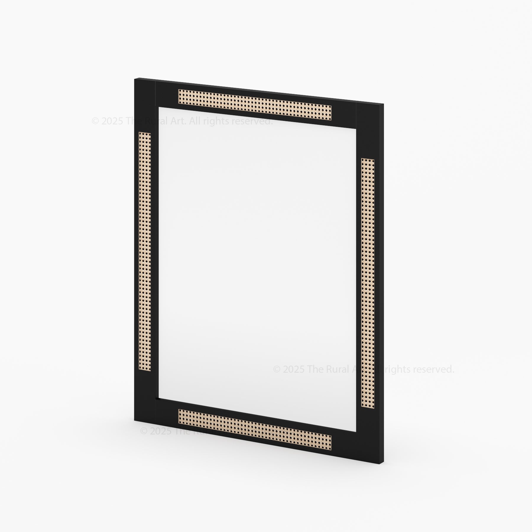 Hayward Handcrafted Solid Wood & Cane Wall Mirror