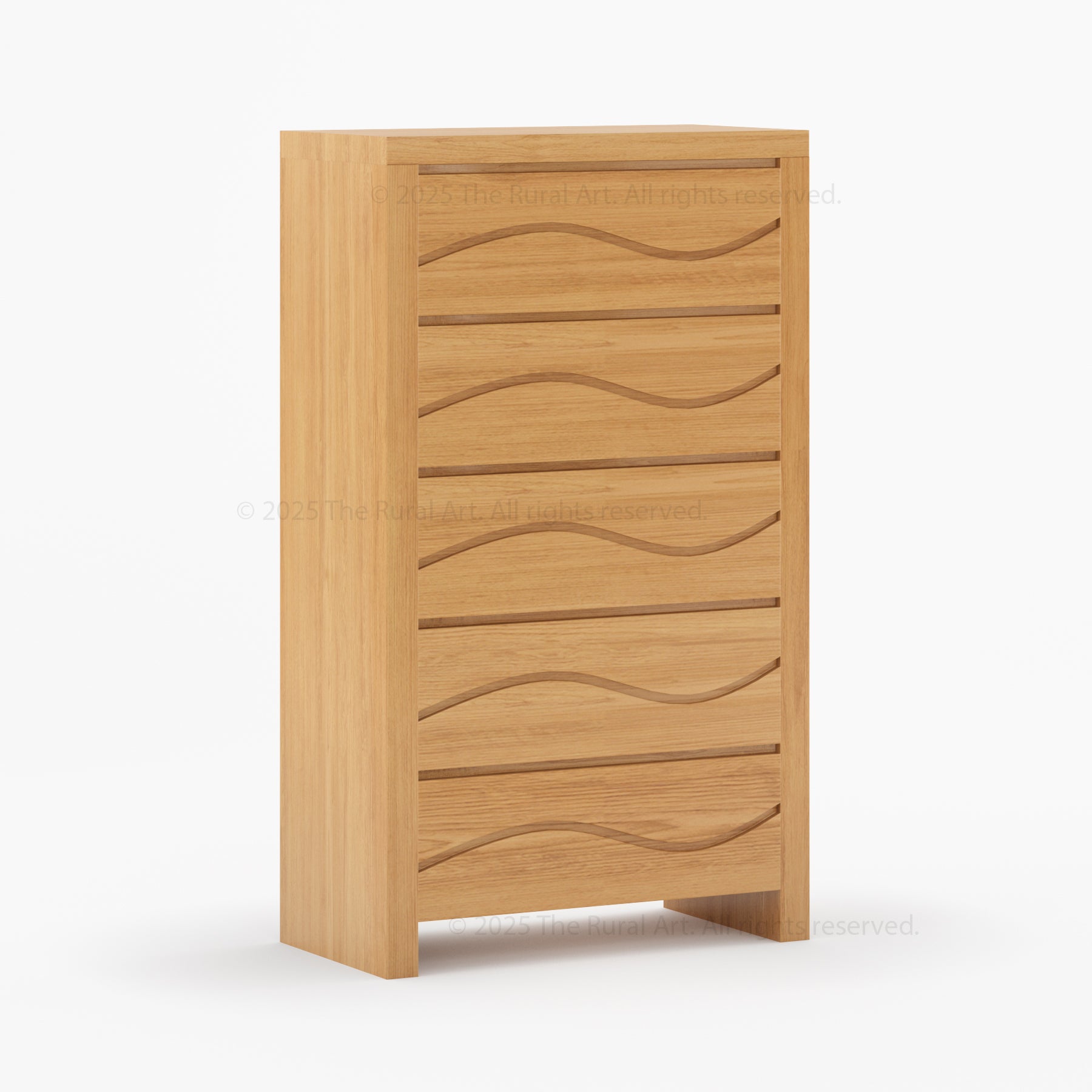 Seabrook Real Wood Drawer Dresser with Wave-Carved Fronts