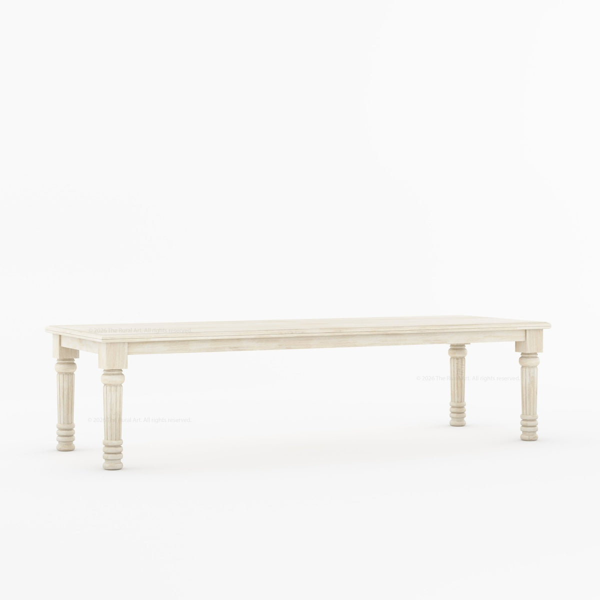 Indiana Traditional Solid Wood Rectangular Dining Table with Turned Fluted Legs