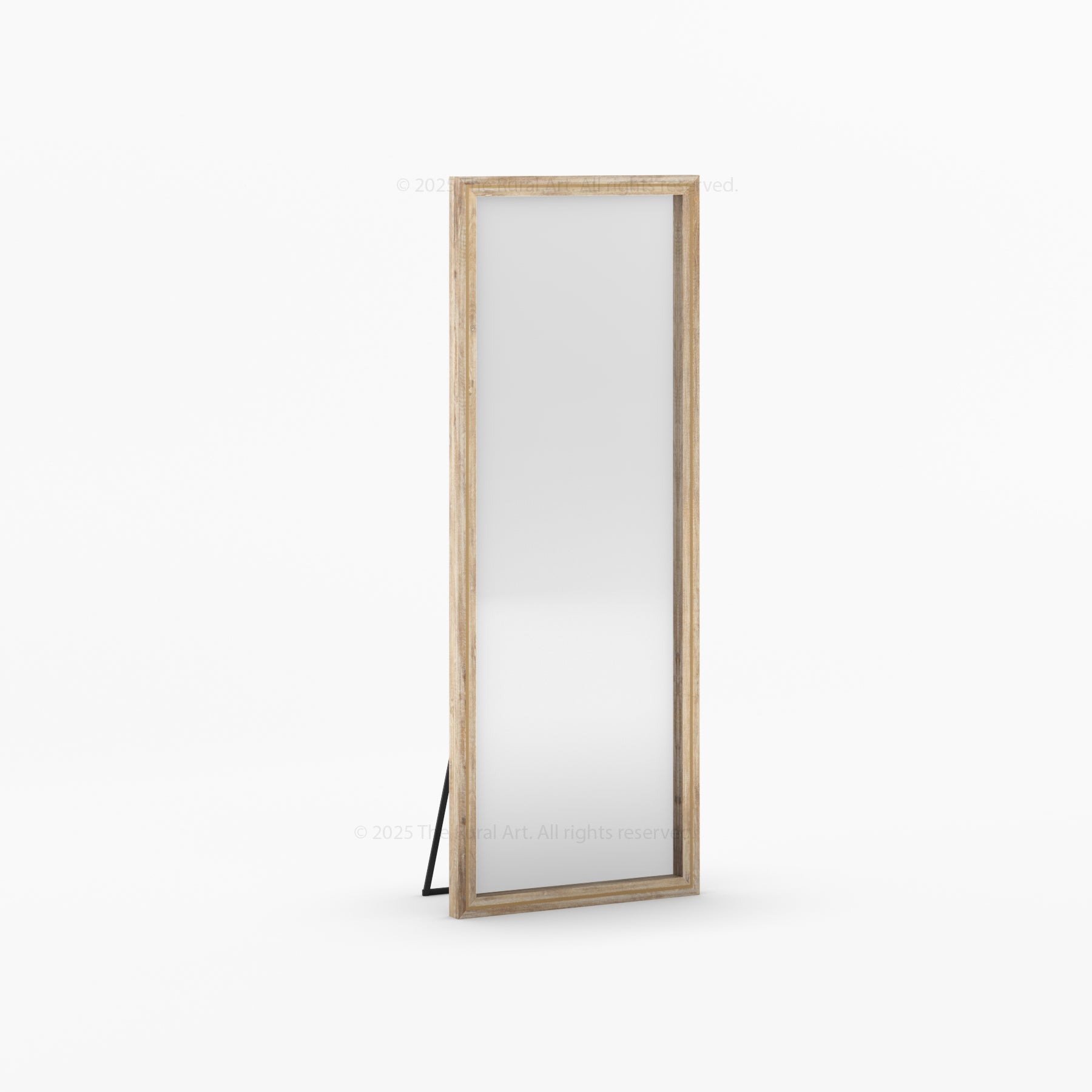 Branson Solid Wood Tall Mirror Frame with Brass Inlay Detailing