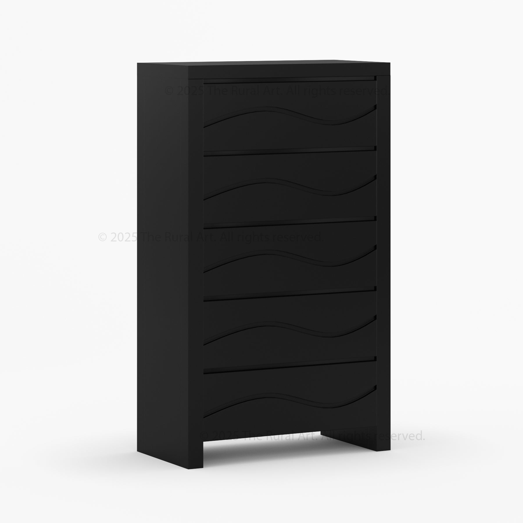 Seabrook Real Wood Drawer Dresser with Wave-Carved Fronts