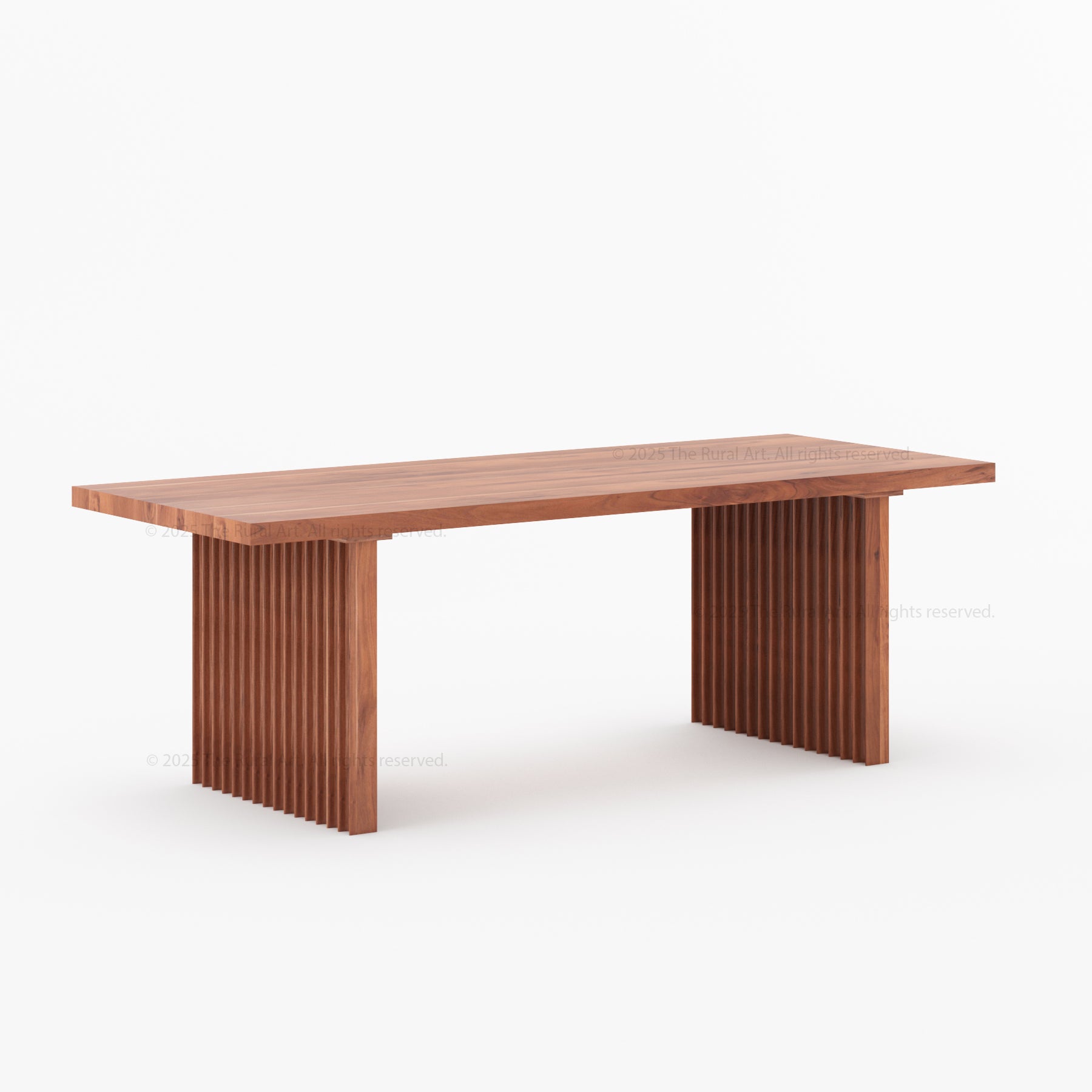 Montecito Noir Dining Table Solid Wood with Fluted Pedestal Legs