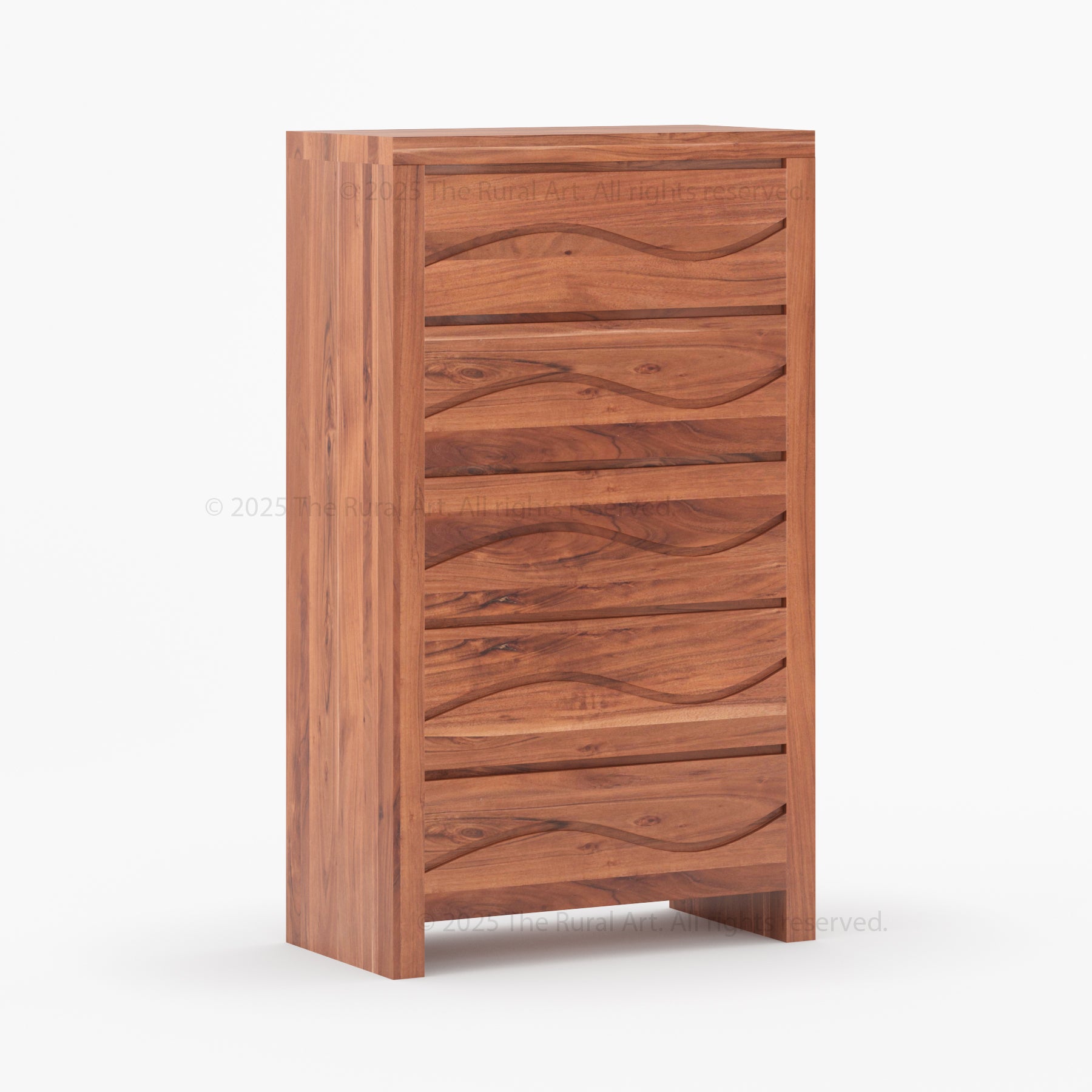 Seabrook Real Wood Drawer Dresser with Wave-Carved Fronts