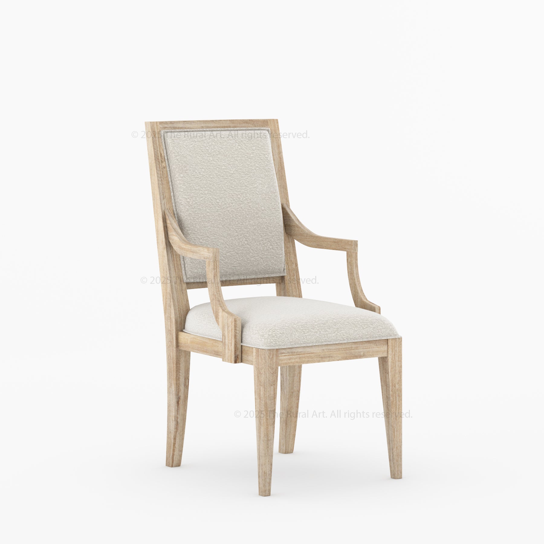 Miami Solid Wood Dining Armchair with Upholstered Seat & Back