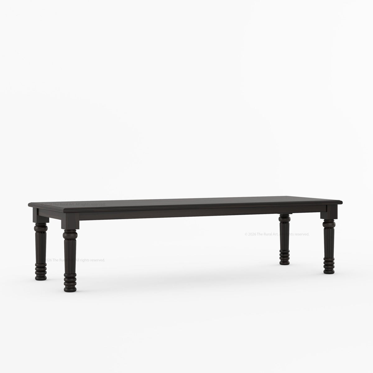 Indiana Traditional Solid Wood Rectangular Dining Table with Turned Fluted Legs