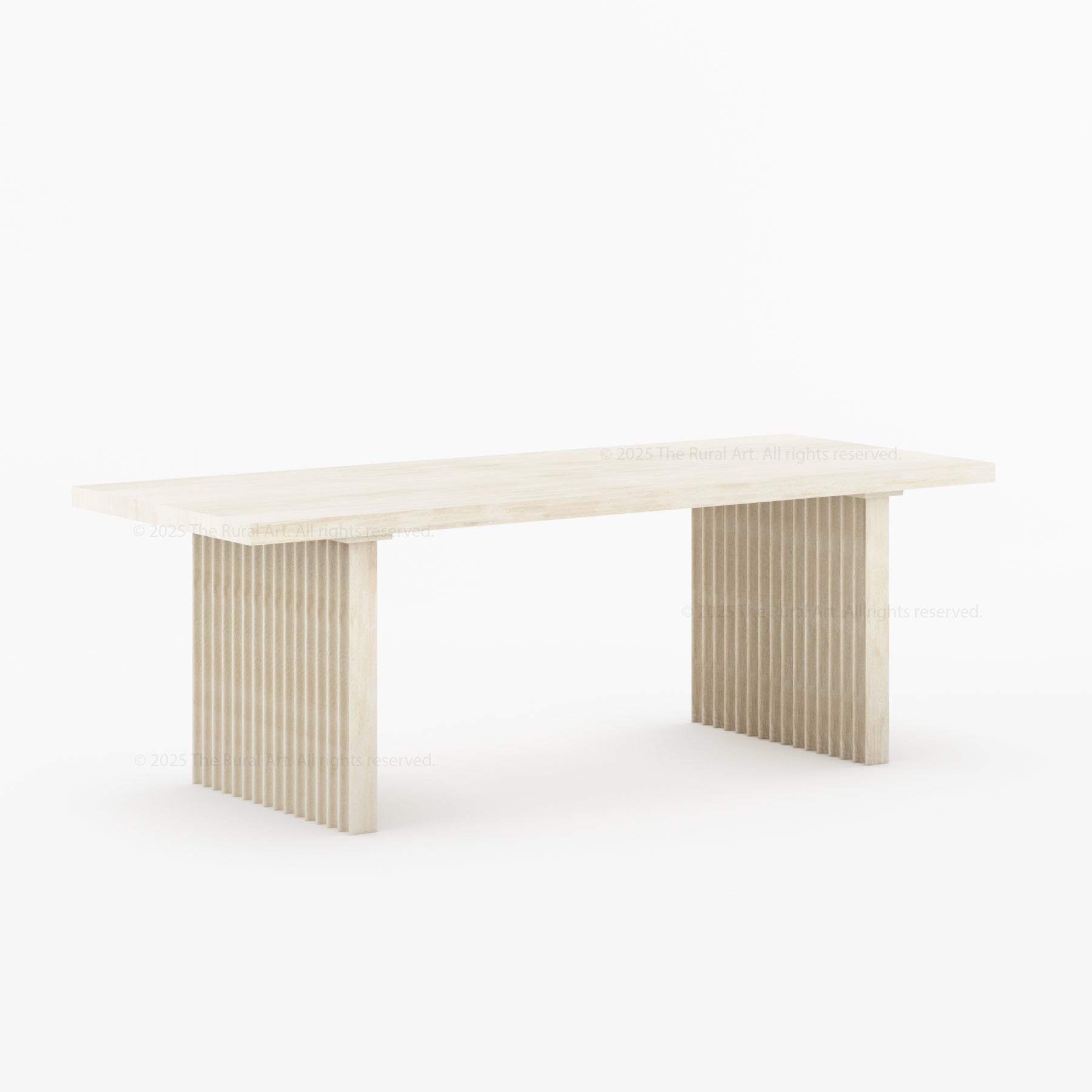 Montecito Noir Dining Table Solid Wood with Fluted Pedestal Legs