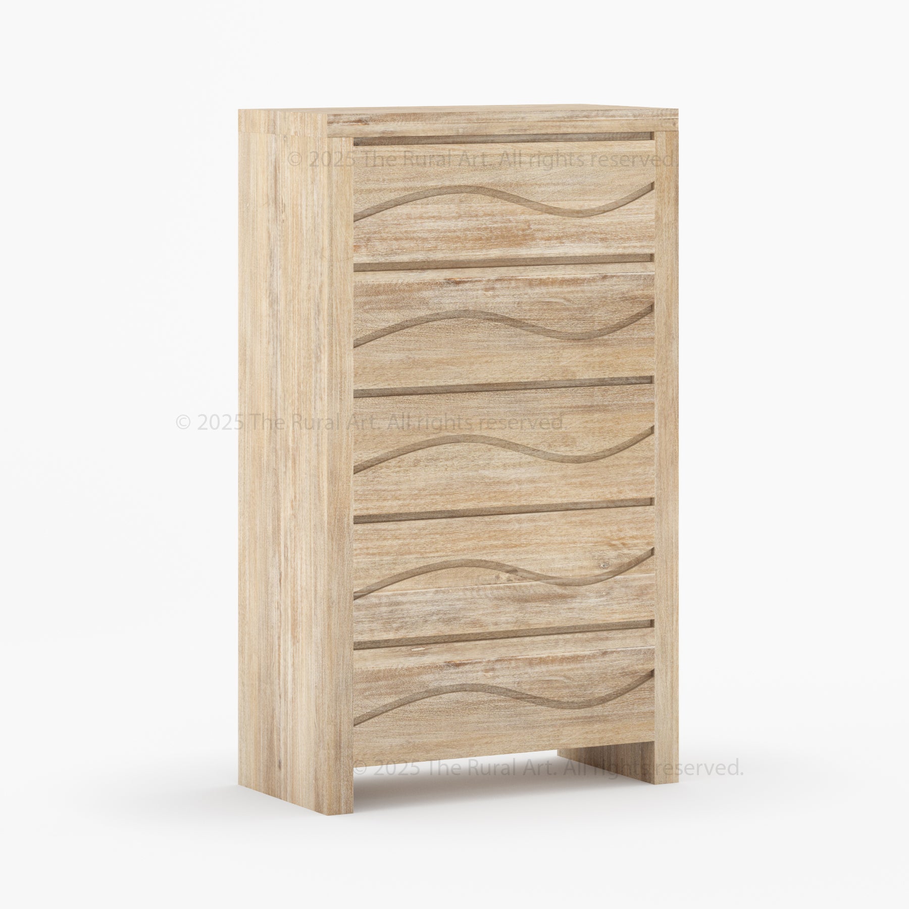 Seabrook Real Wood Drawer Dresser with Wave-Carved Fronts