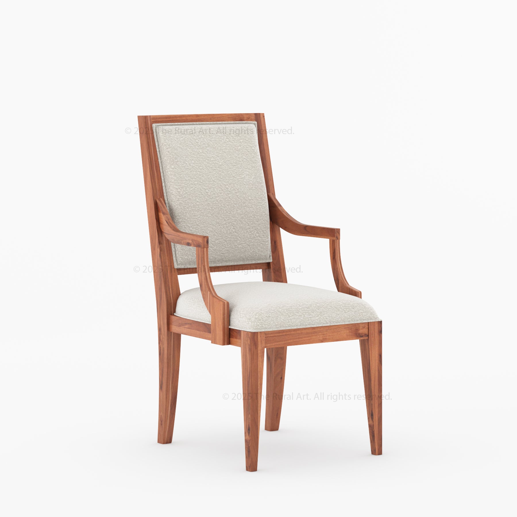 Miami Solid Wood Dining Armchair with Upholstered Seat & Back